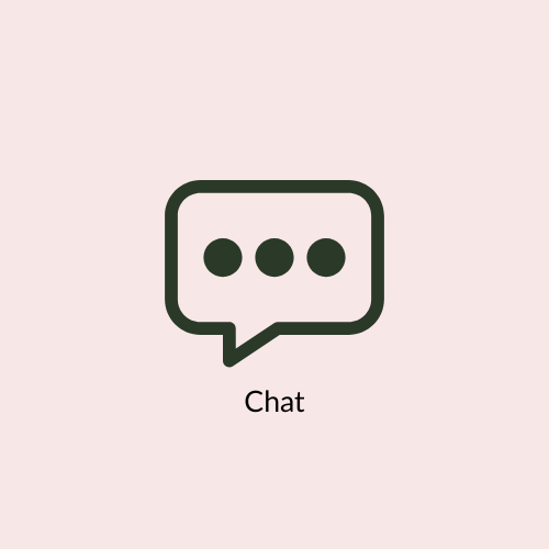 Speech bubble icon representing an online interior design consultation