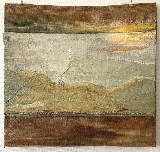 The Birth of Consciousness. oil on burlap. 95 x 90 cm. 2019