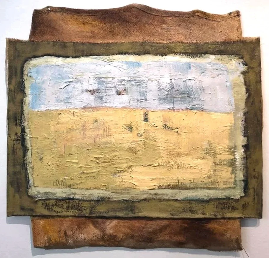 The Separation of Sky and Earth. oil on burlap. 90 x 95 cm 2019
