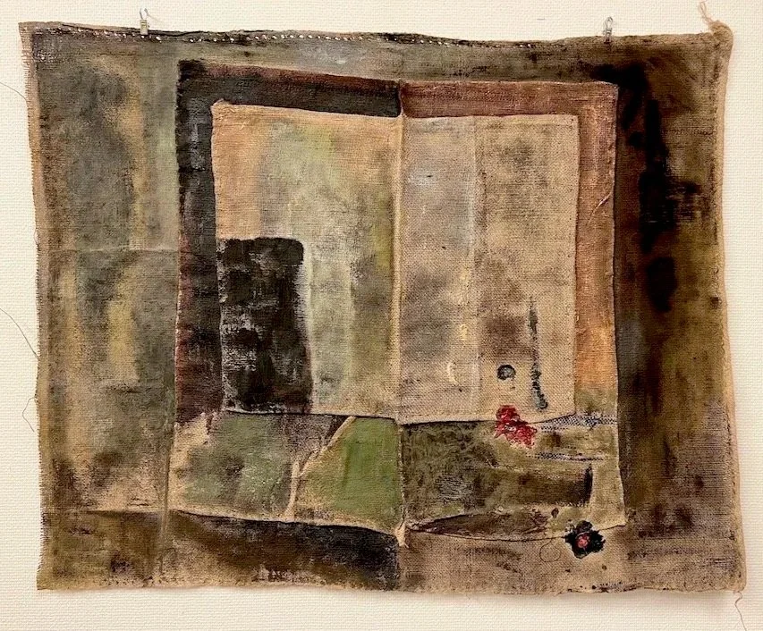 Map of the Soul, mixed media, jute collage, 76 x 94 cm. 2021