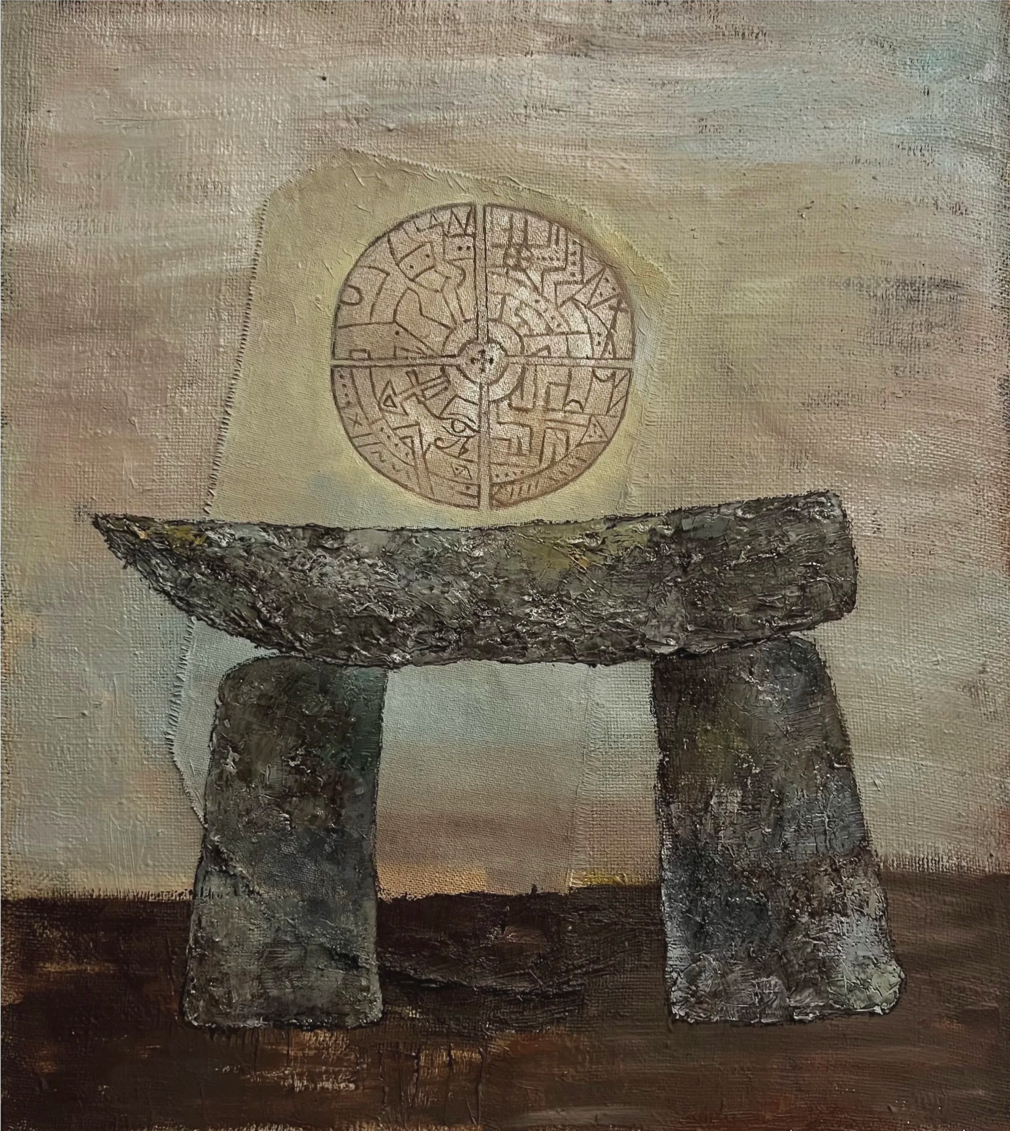 Dolmen. oil on burlap. 90 x 80 cm. 2024