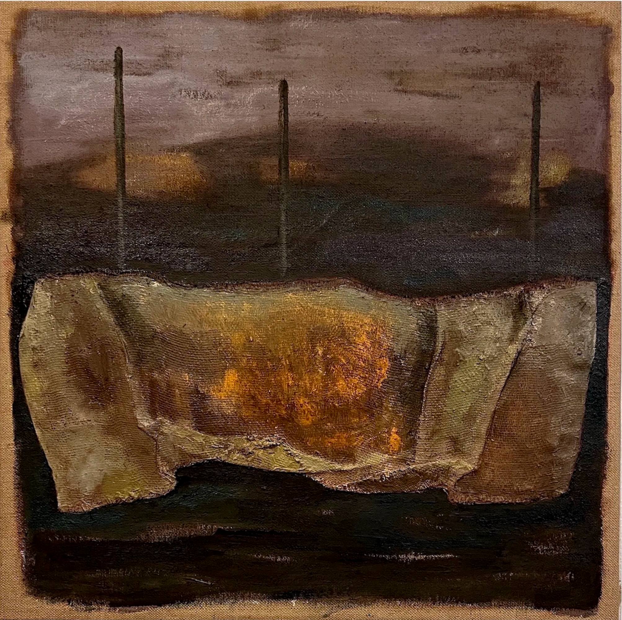 Drifting Toward the Self. oil on jute, 88 x 88 cm. 2025