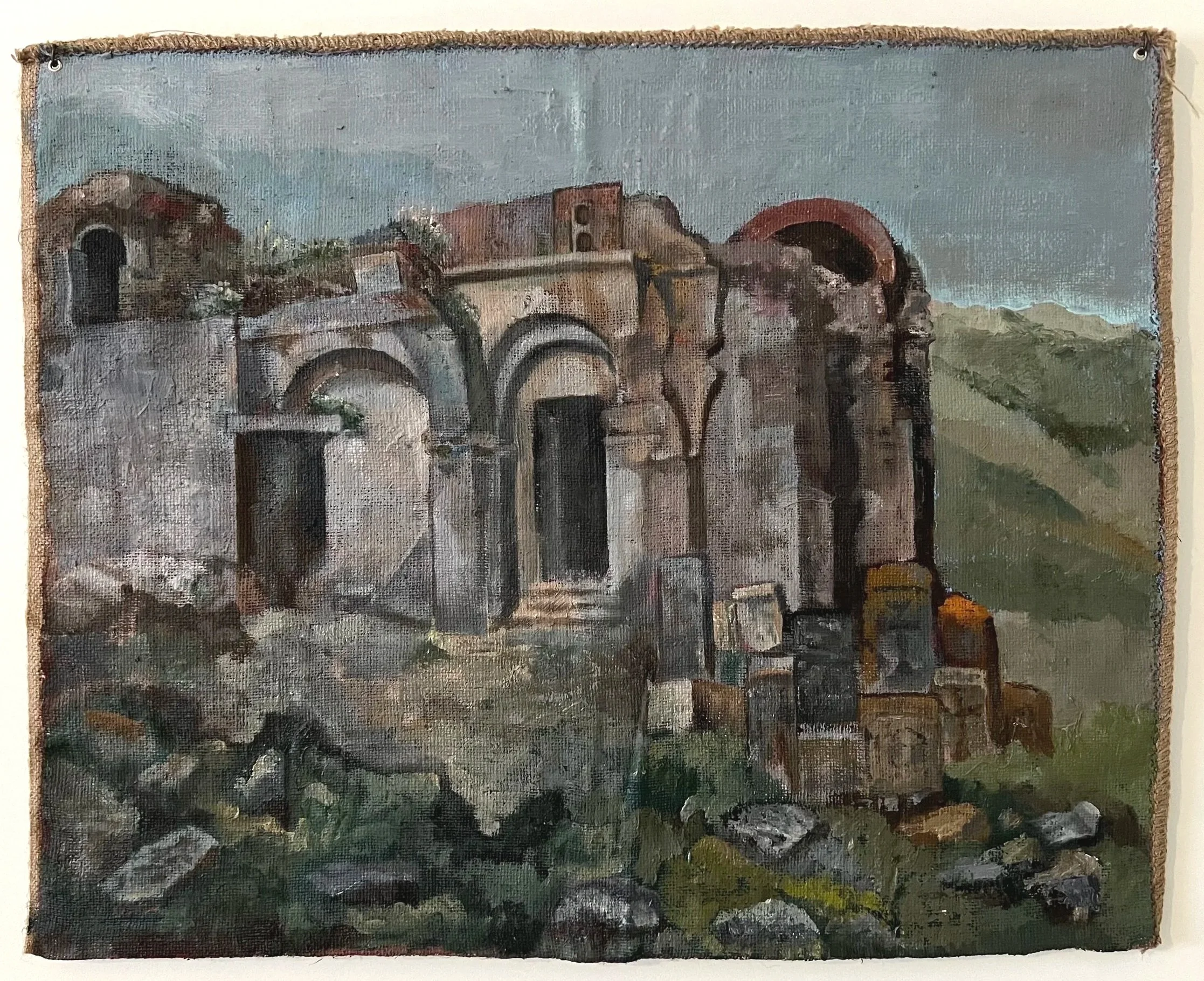 Arates, Encountering the Divine. oil on burlap, 80 x 100 cm. 2025