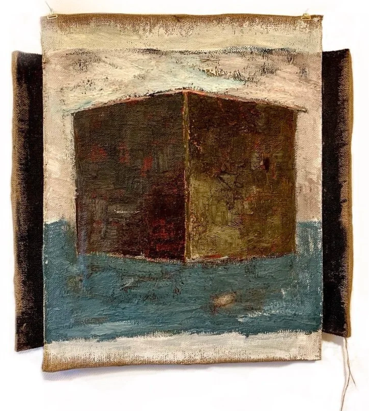 An Abandoned Vesel. oil on burlap. 100 x 90 cm. 2019