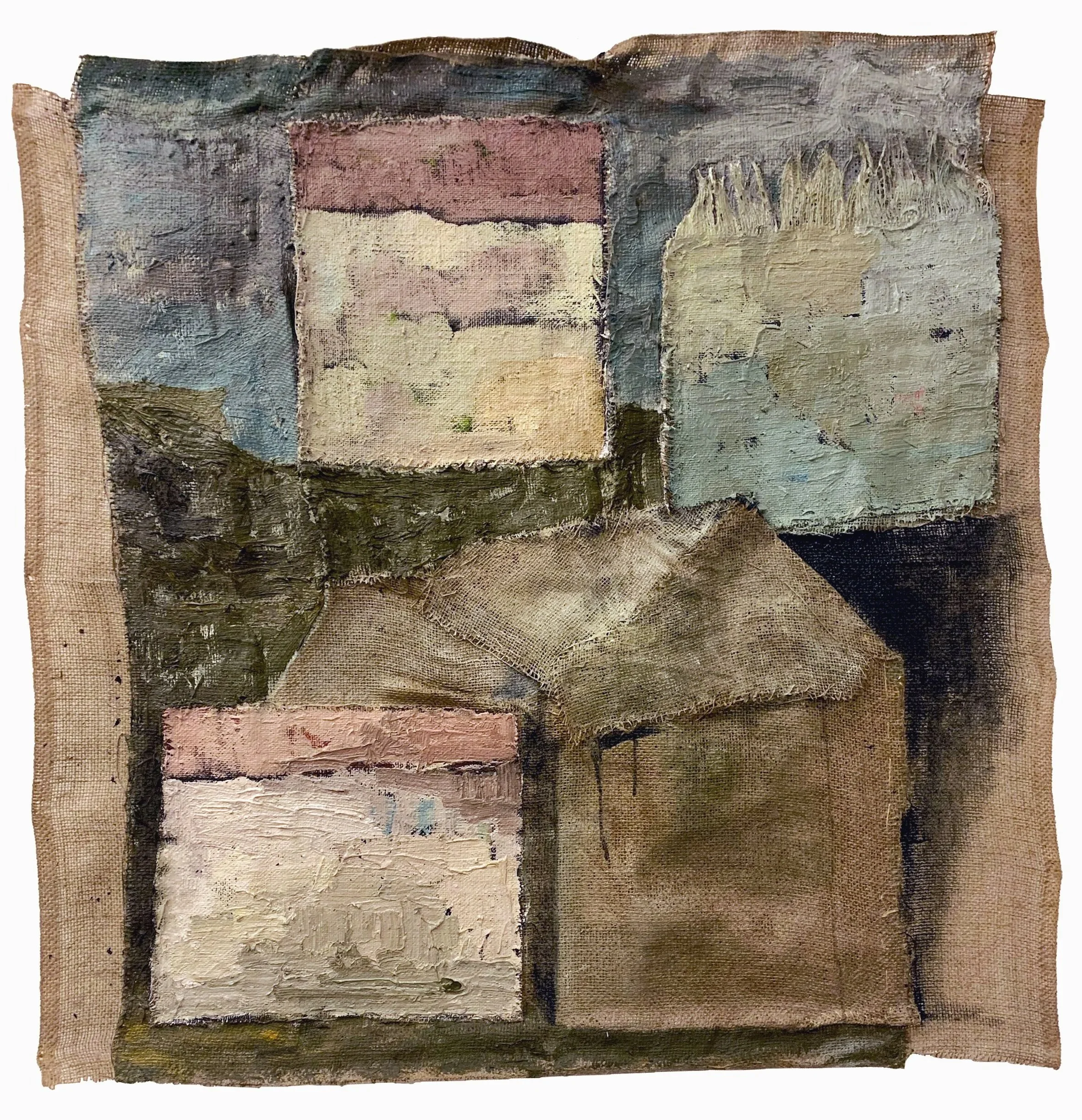 Abandoned Houses. oil on burlap. 100 x 100 cm. 2019