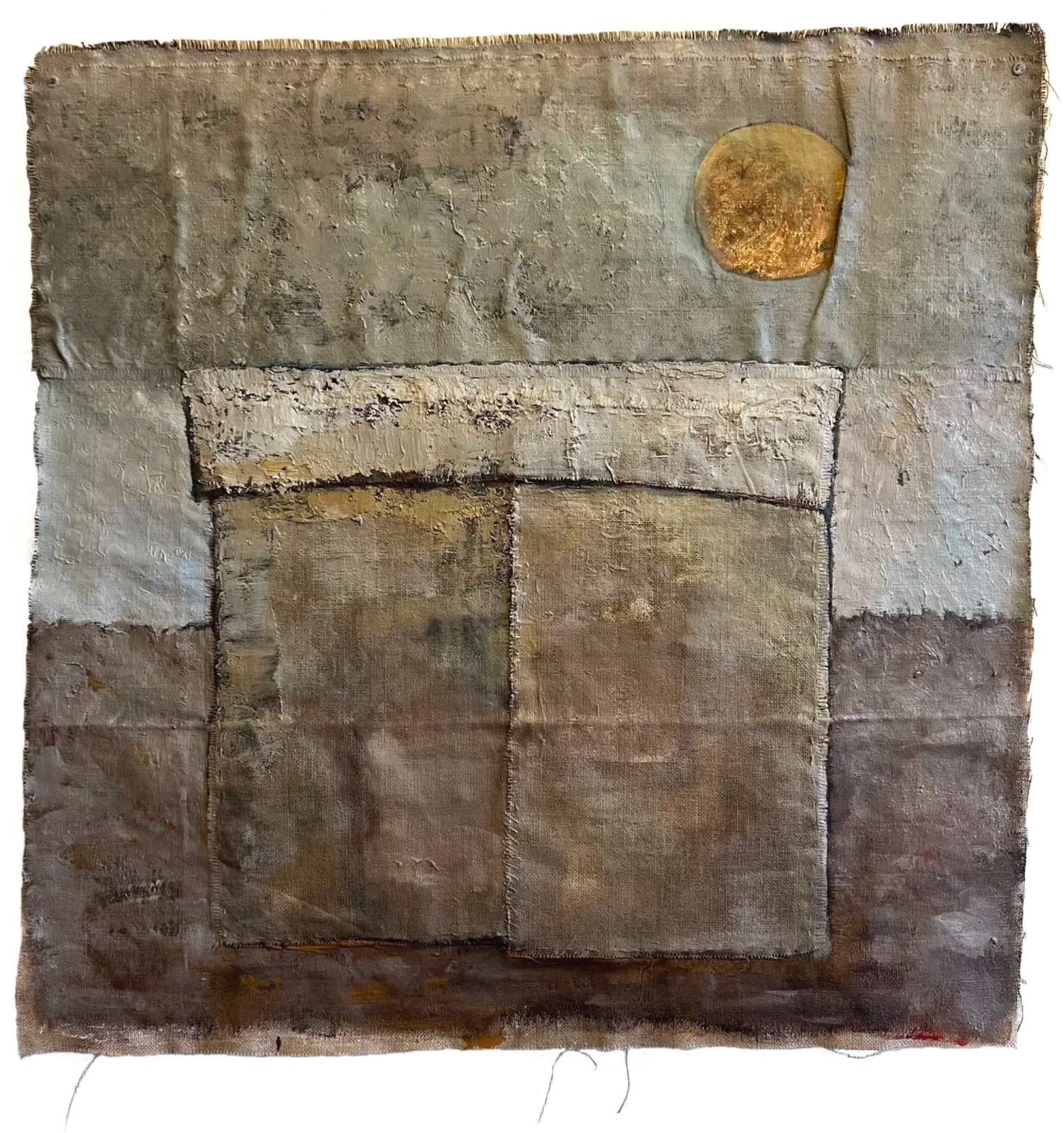 Moonlight Dwelling. oil on burlap. 98x 96 cm. 2025