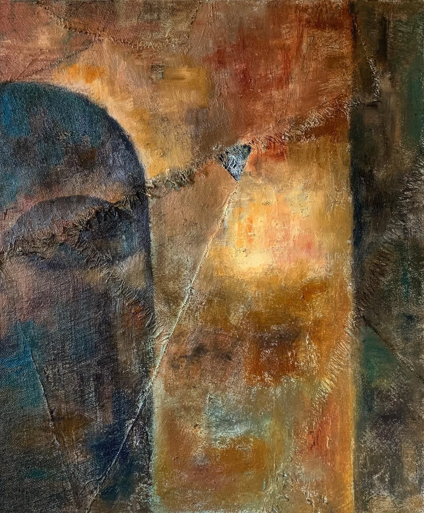 Worn Out Wall. oil on burlap. 125 x 80 cm. 2019