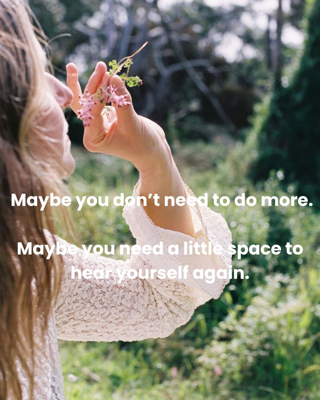 A little reminder that you don&rsquo;t have to constantly be working towards a better version of yourself.

There is a place for growth, ambition and creating the life you want.

But there is also a place for rest. For being held. For doing something