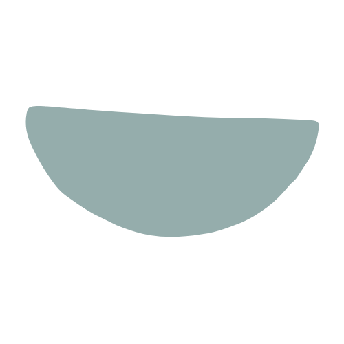 Half-circle shaped bowl or dish with a smooth, matte finish.