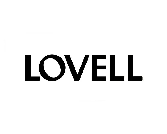 Black text on white background spelling 'LOVELL'