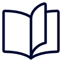 Icon of an open book with pages showing