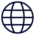 Icon of a globe representing the internet or world wide web