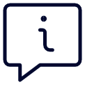 Information icon inside a speech bubble.