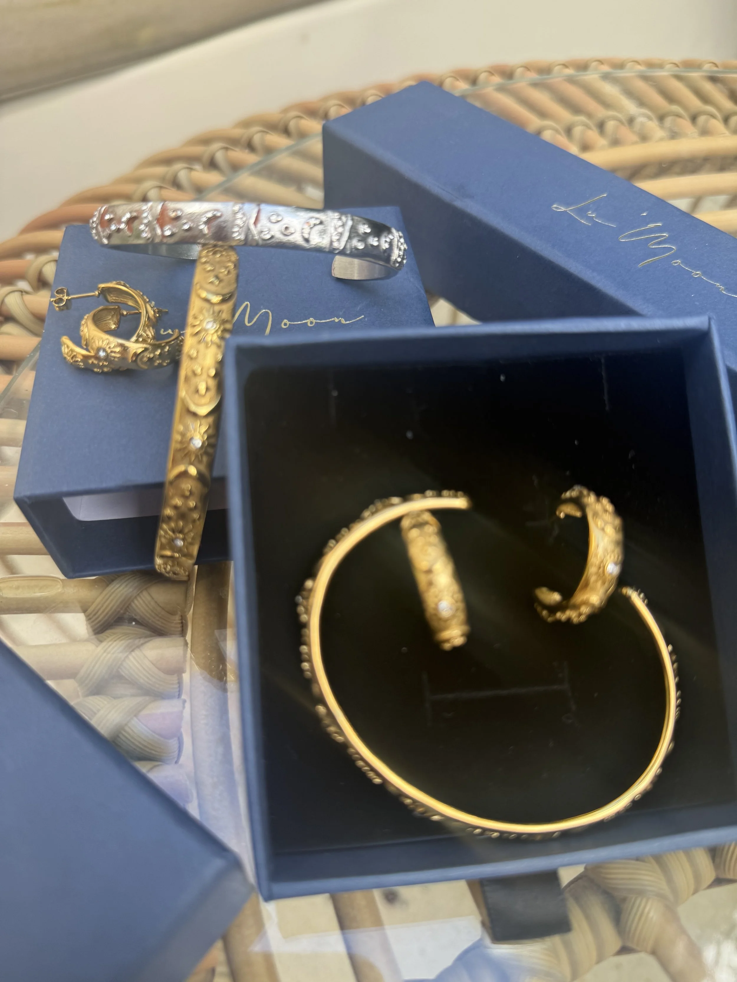 Celestial bangle and earring set