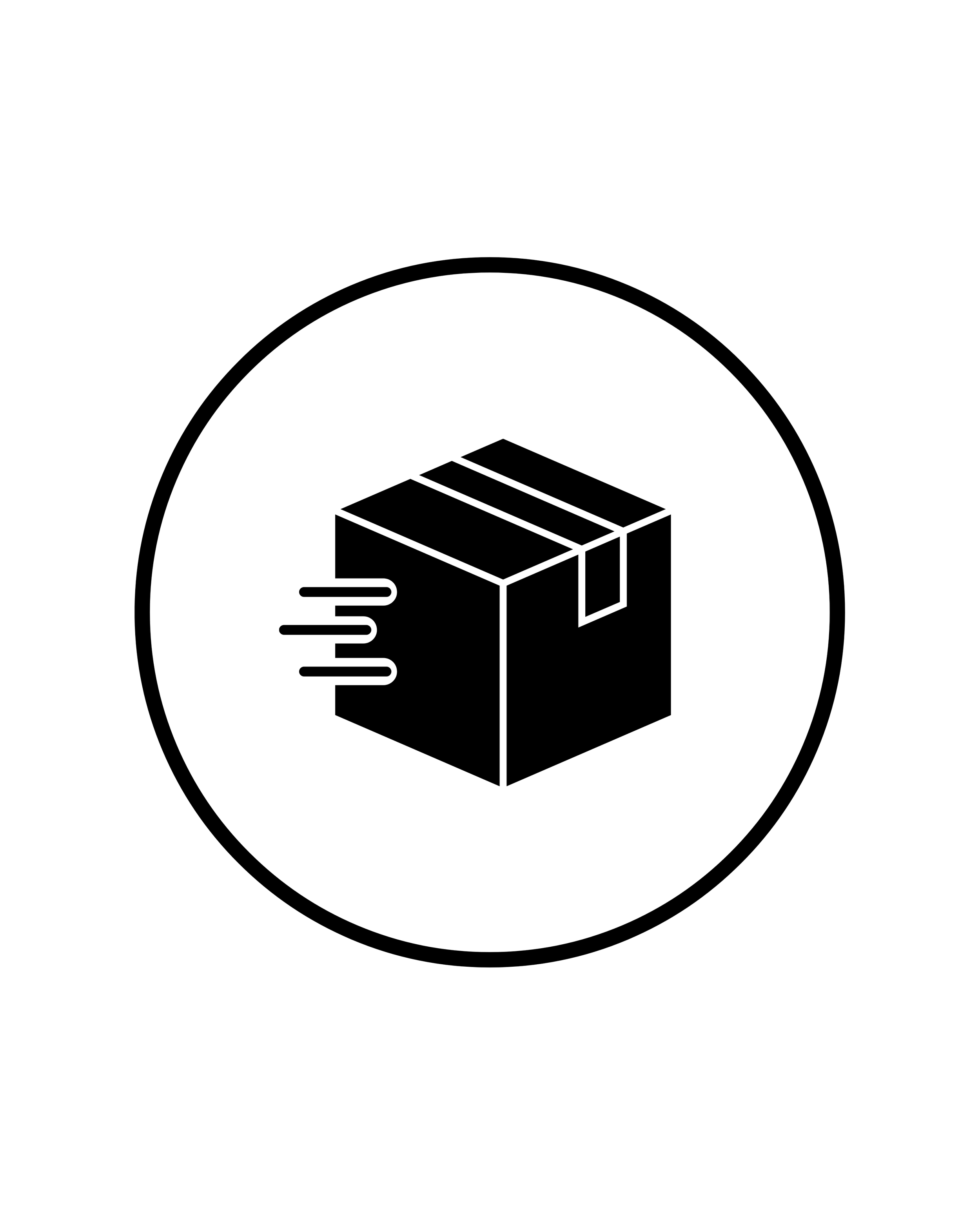 Icône représentant un colis ou box avec une main le tenant, entouré d'un cercle.