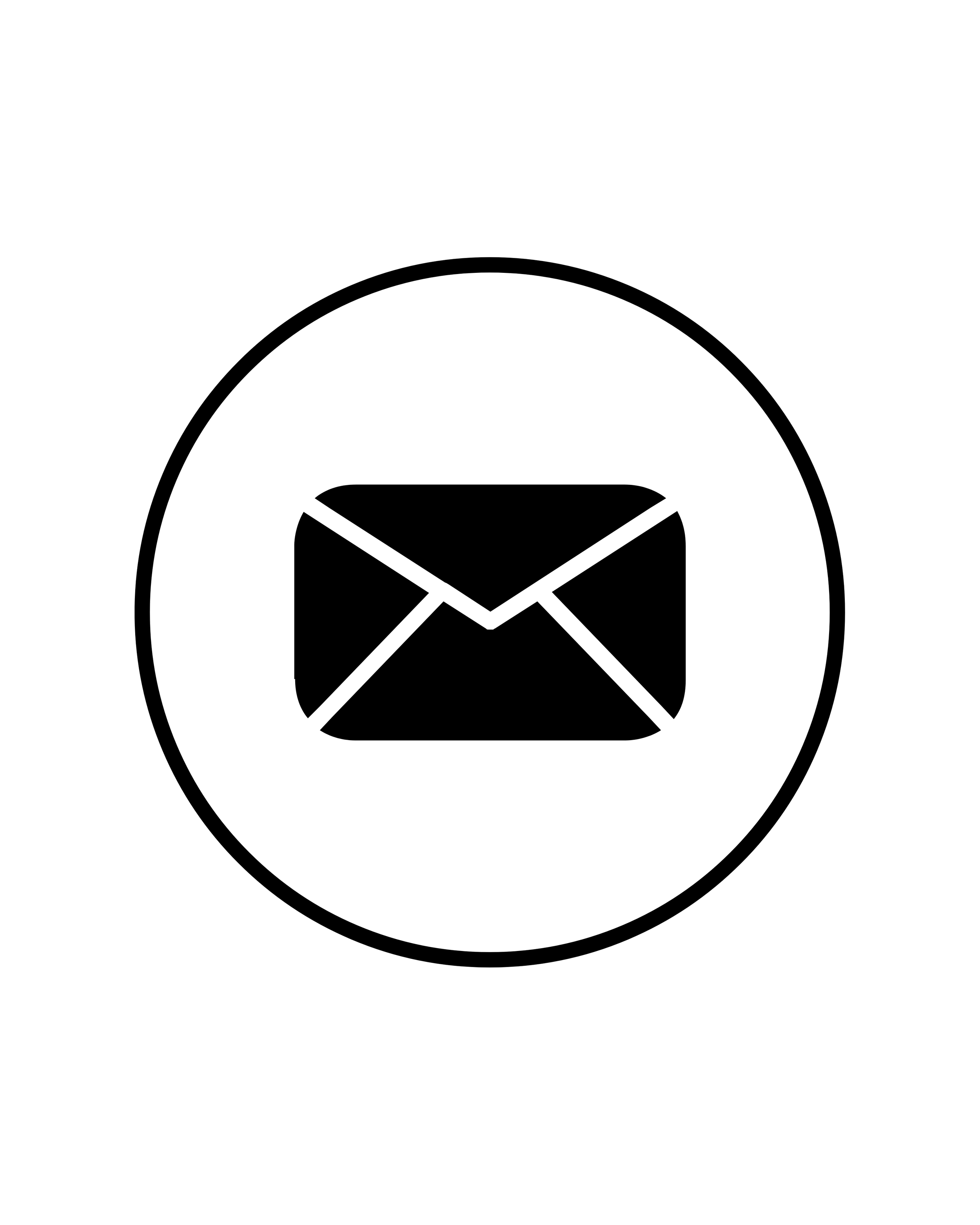 Icône d'une enveloppe dans un cercle noir.