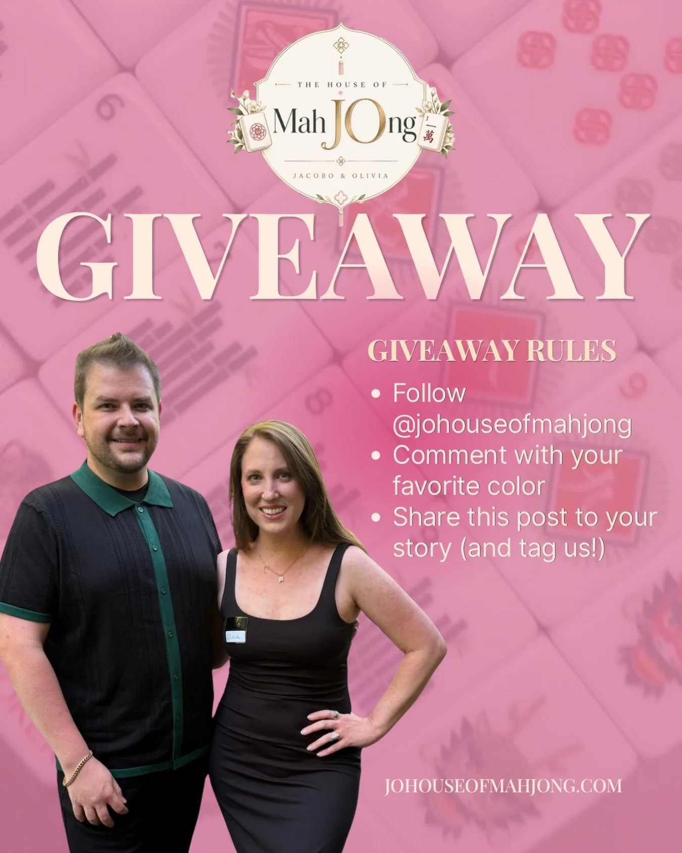 WE HIT 1,000+ FOLLOWERS &mdash; let&rsquo;s celebrate! With a GIVEAWAY🎉&nbsp;

How to enter:
🀄 Follow @johouseofmahjong 
🀄 Comment with your favorite color
🀄️ Share this post to your story (and tag us!)
🀄 Tag a friend in the comments for additio