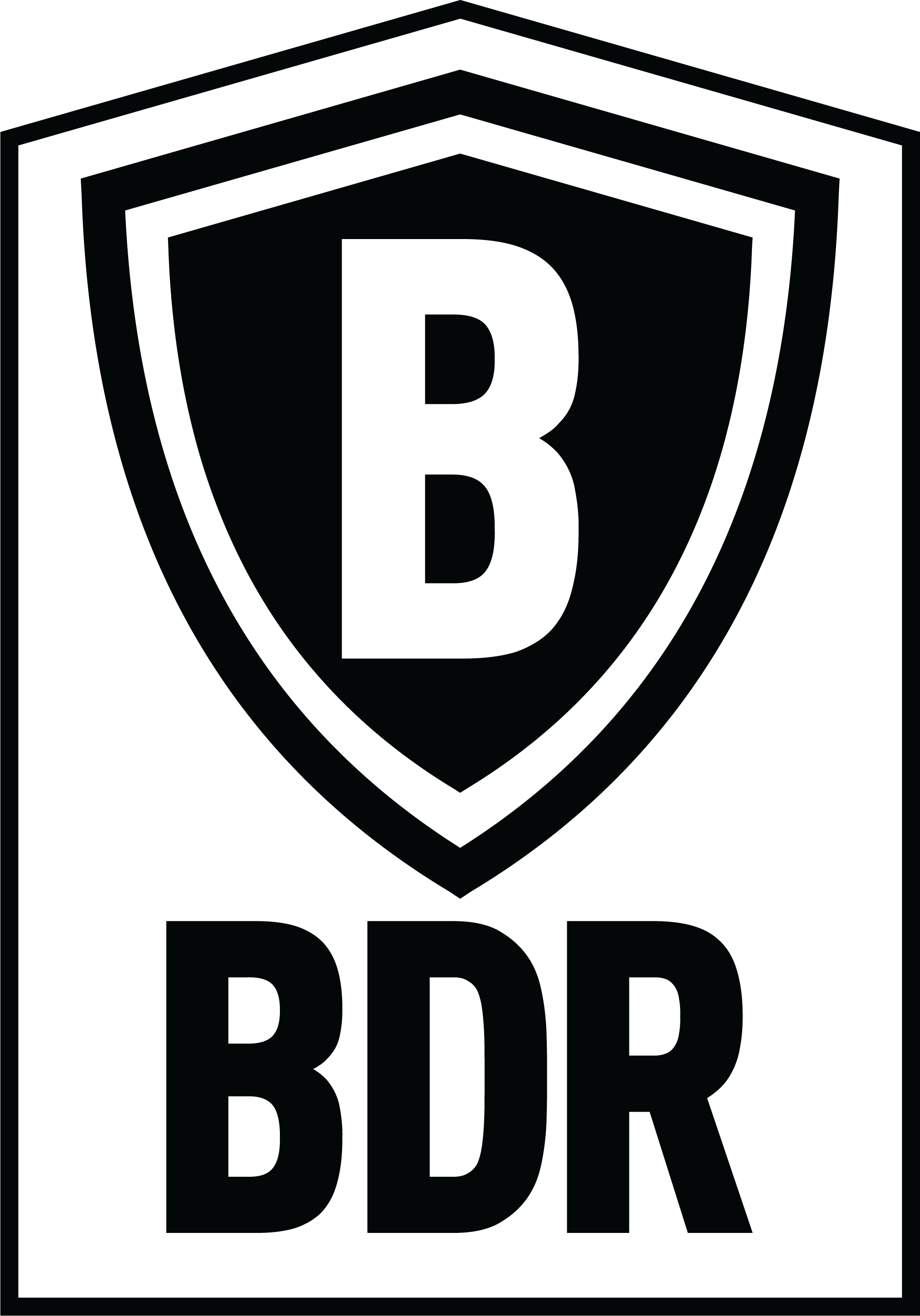 Black and white logo with a shield shape and a large letter B inside, with the word 'BIRD' below.