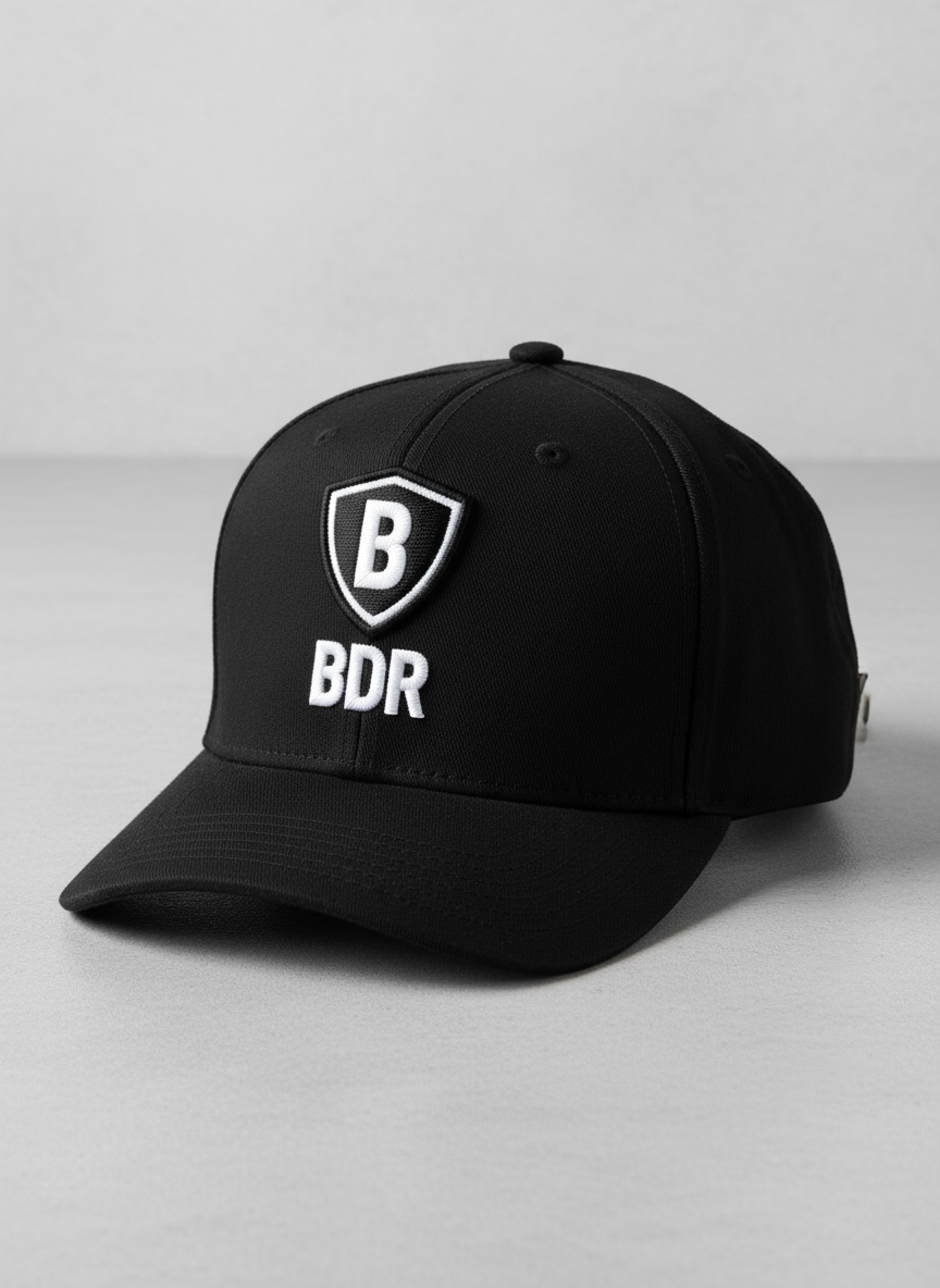 BDR cap white on balck