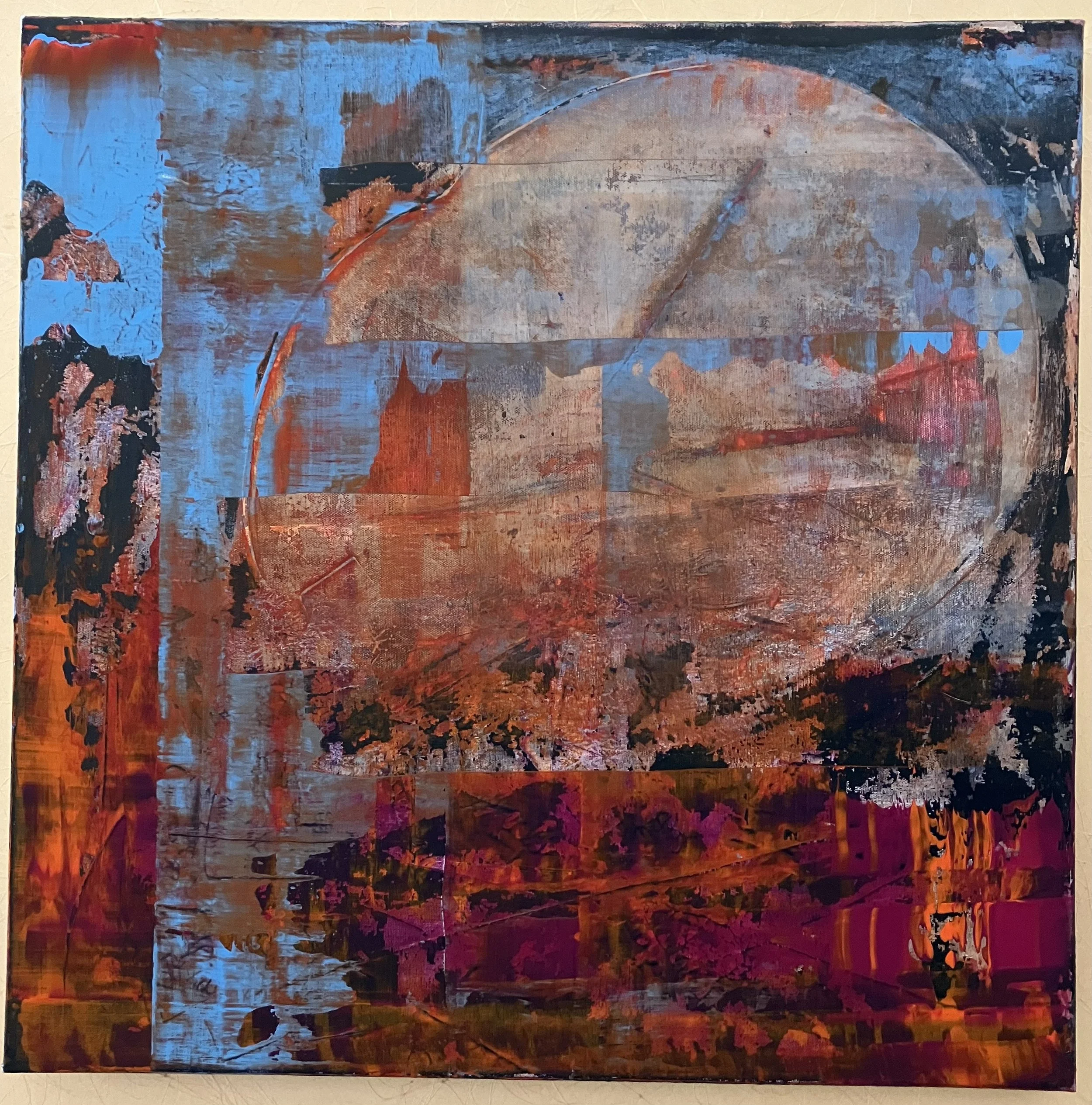 Egg of Night and Day  24 x 24 x 1.5 in.  Acrylic on canvas - 2026 - In private collection