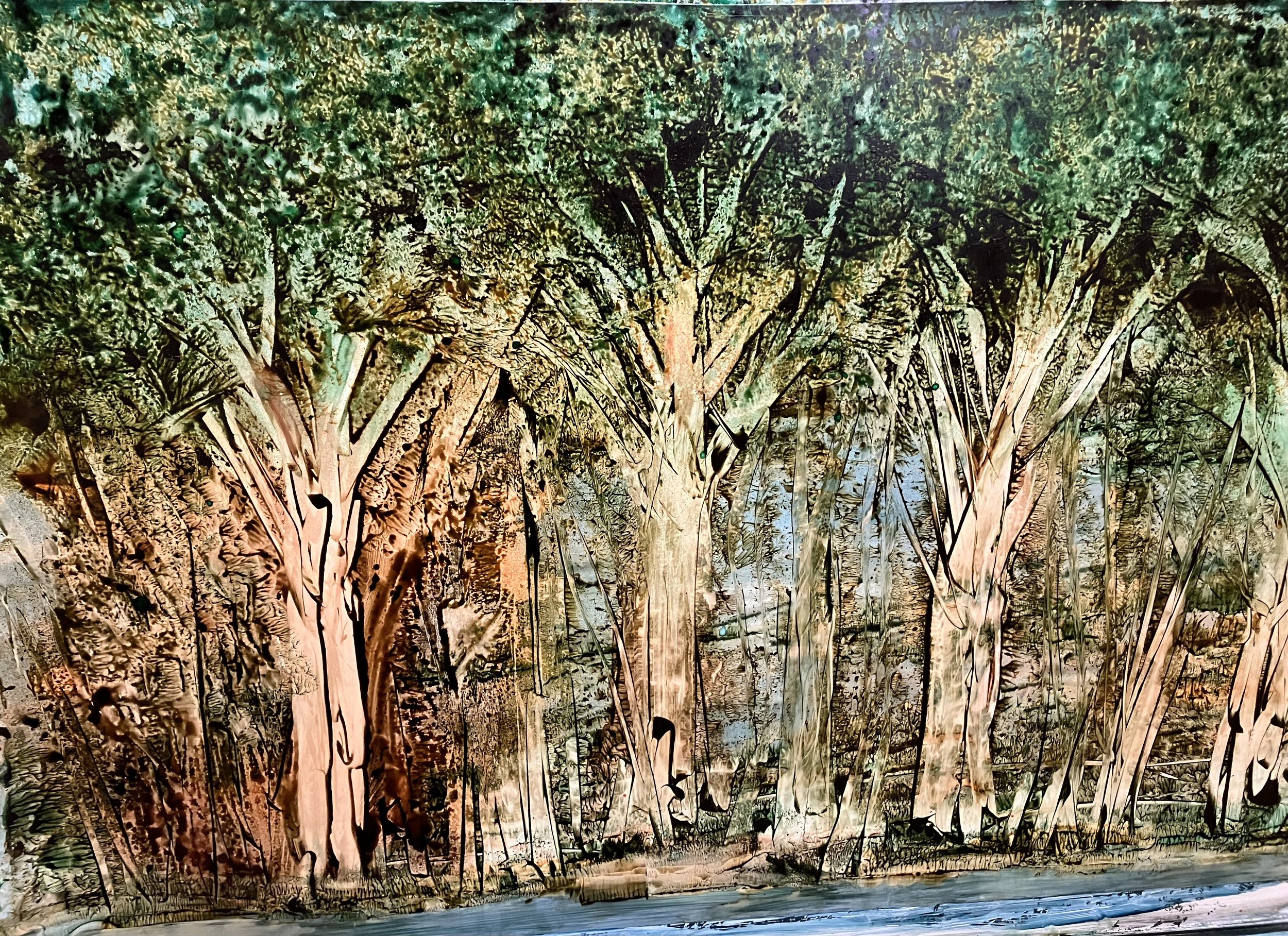 Jardin du Luxembourg   19 x 30 in.    Watercolor on yupo paper - 2024