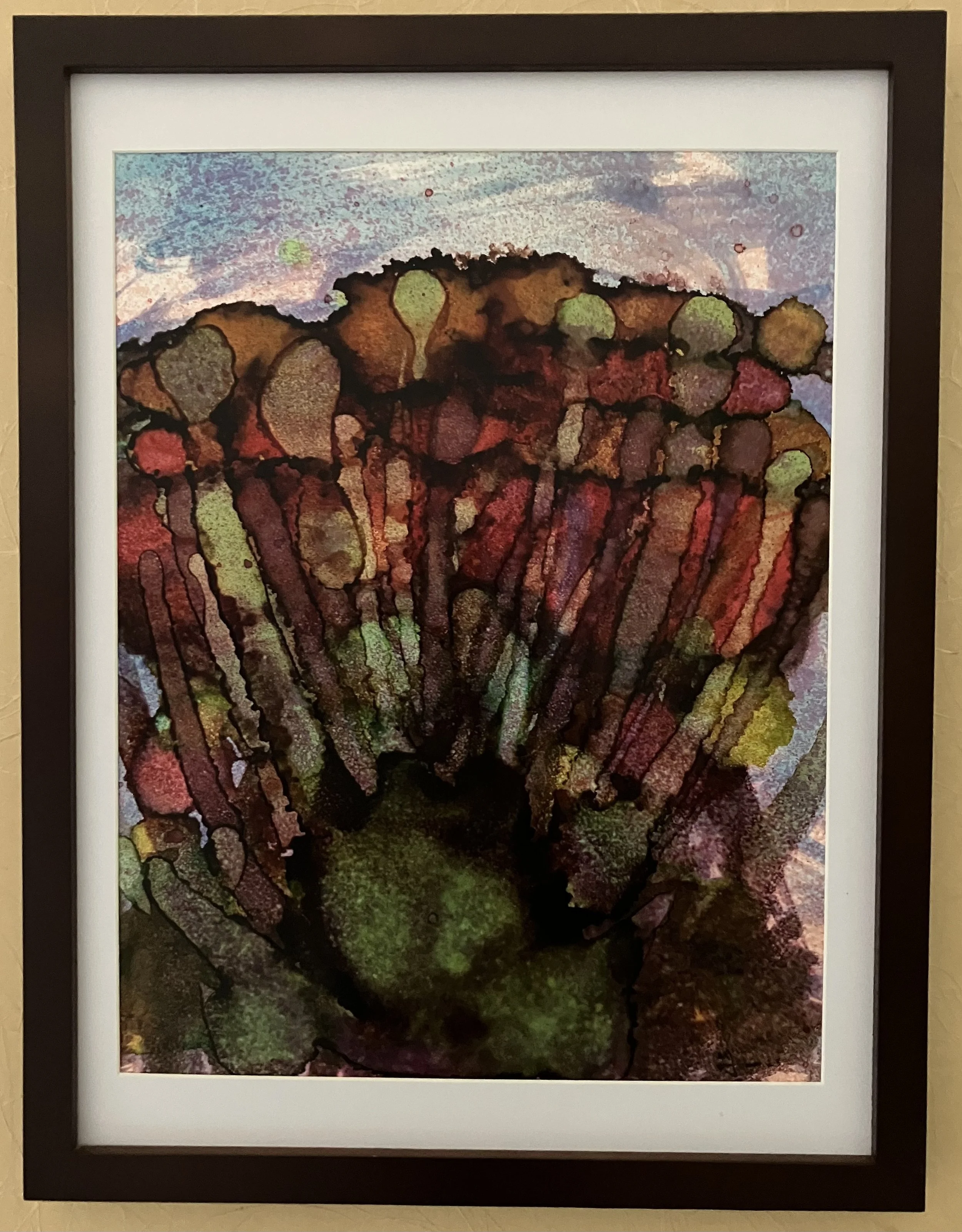 Organ Pipe  10 x 13 in.    Alcohol ink on yupo paper -   2023