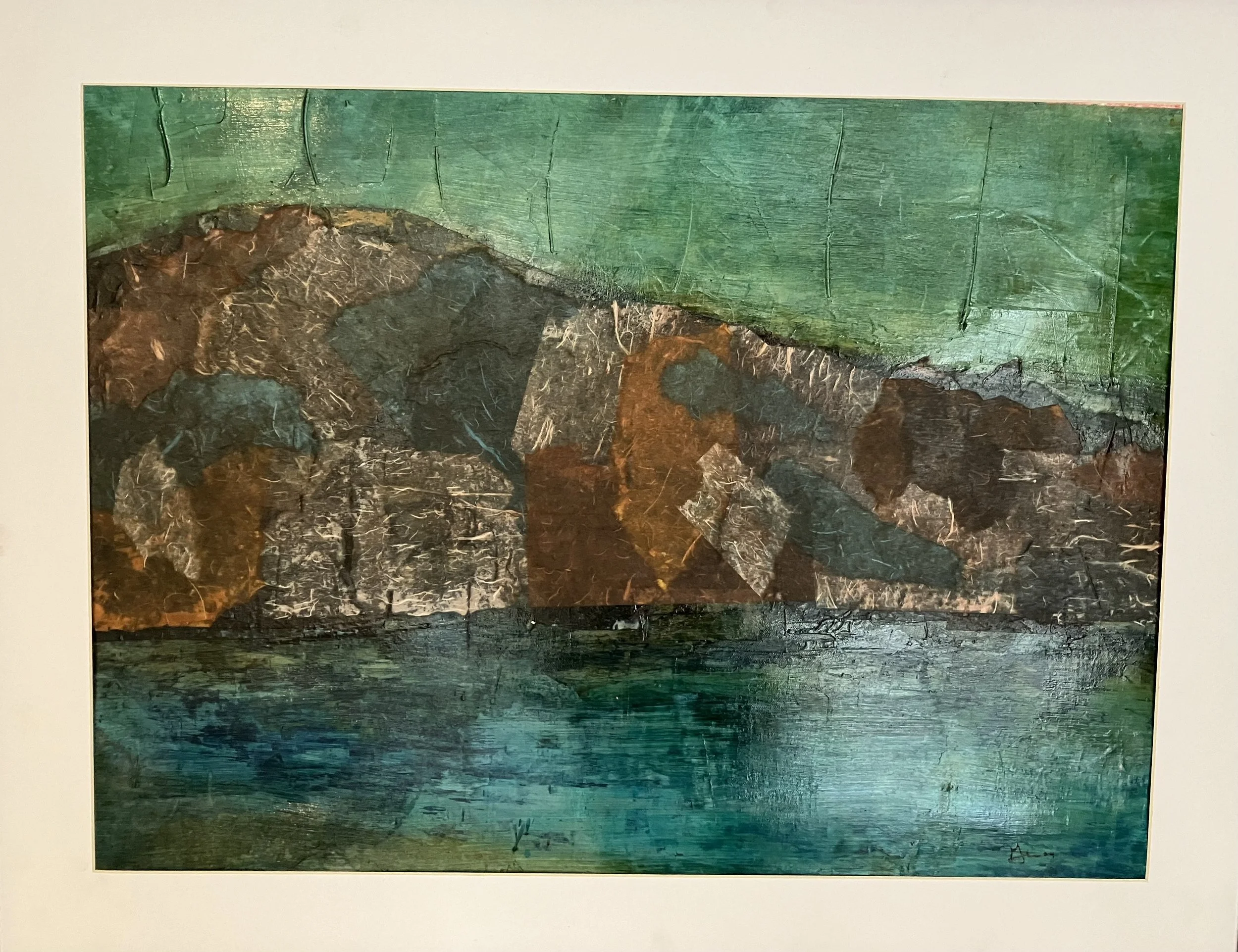 21 x 29 in. Acrylic with collage on paper - 2024