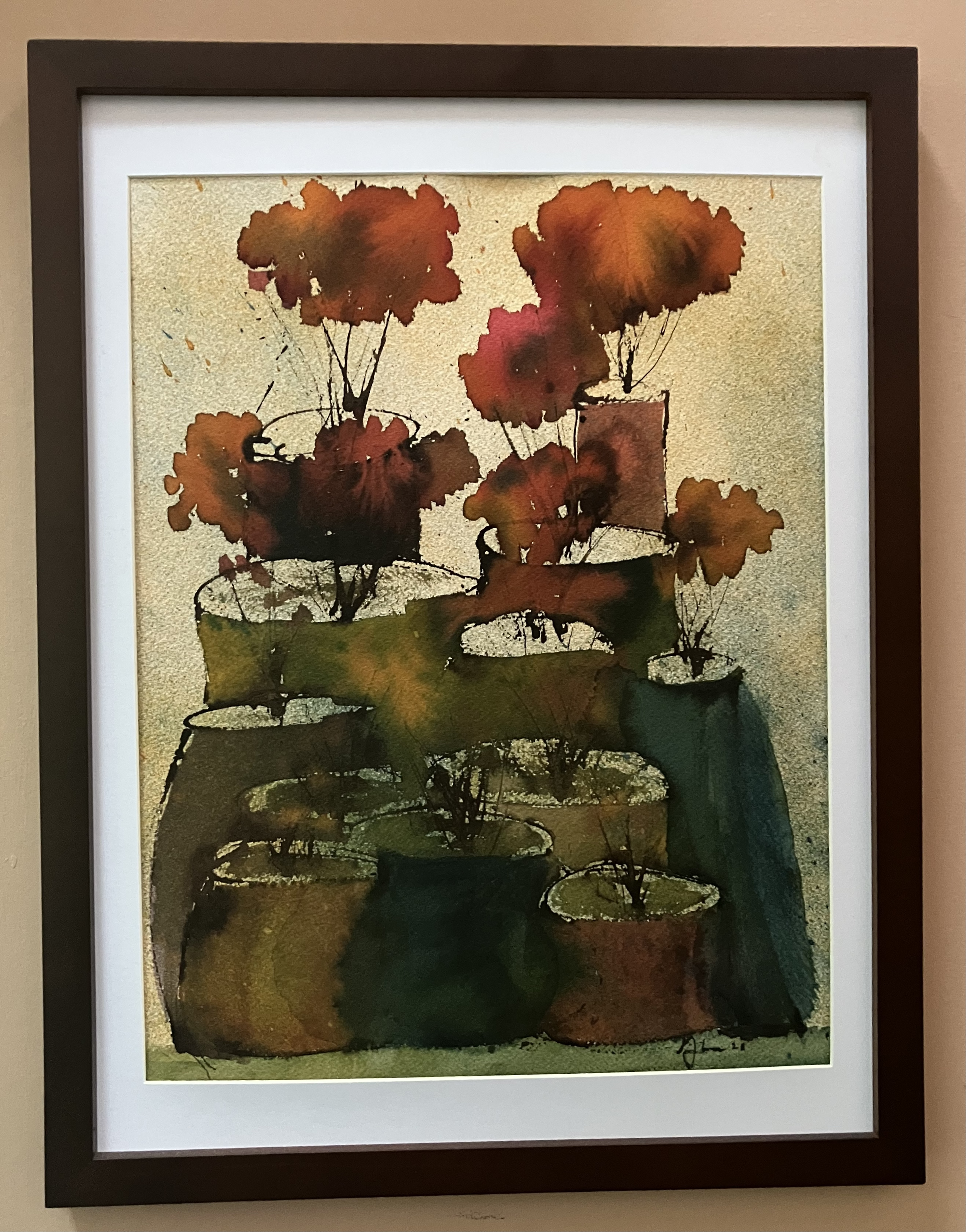 Pots  13 x 10 in. Watercolor on paper - 2025 - Available