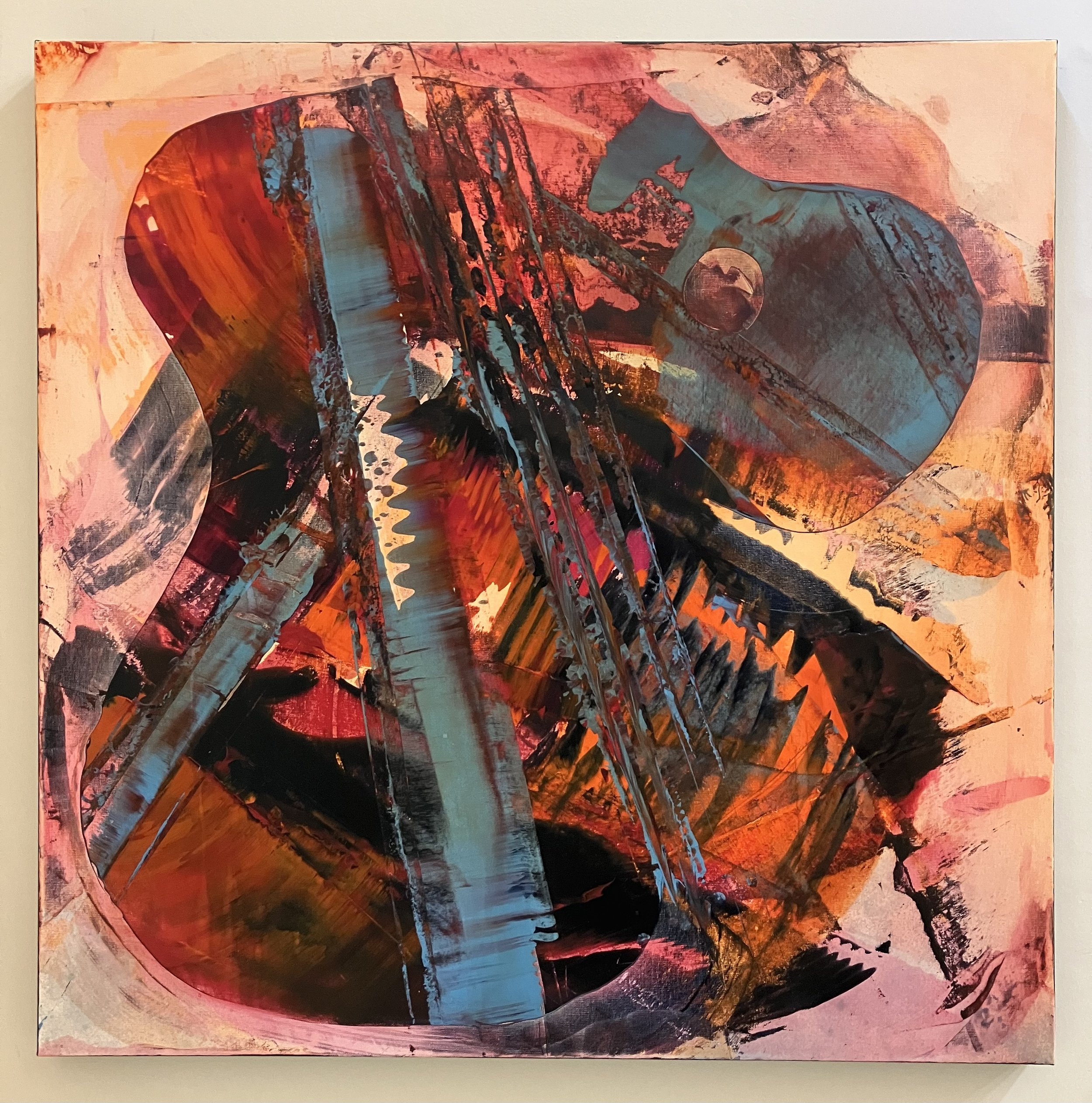 Gibson 36 x 36 x 1.5 in. Mixed media on canvas - 2026 - Available
