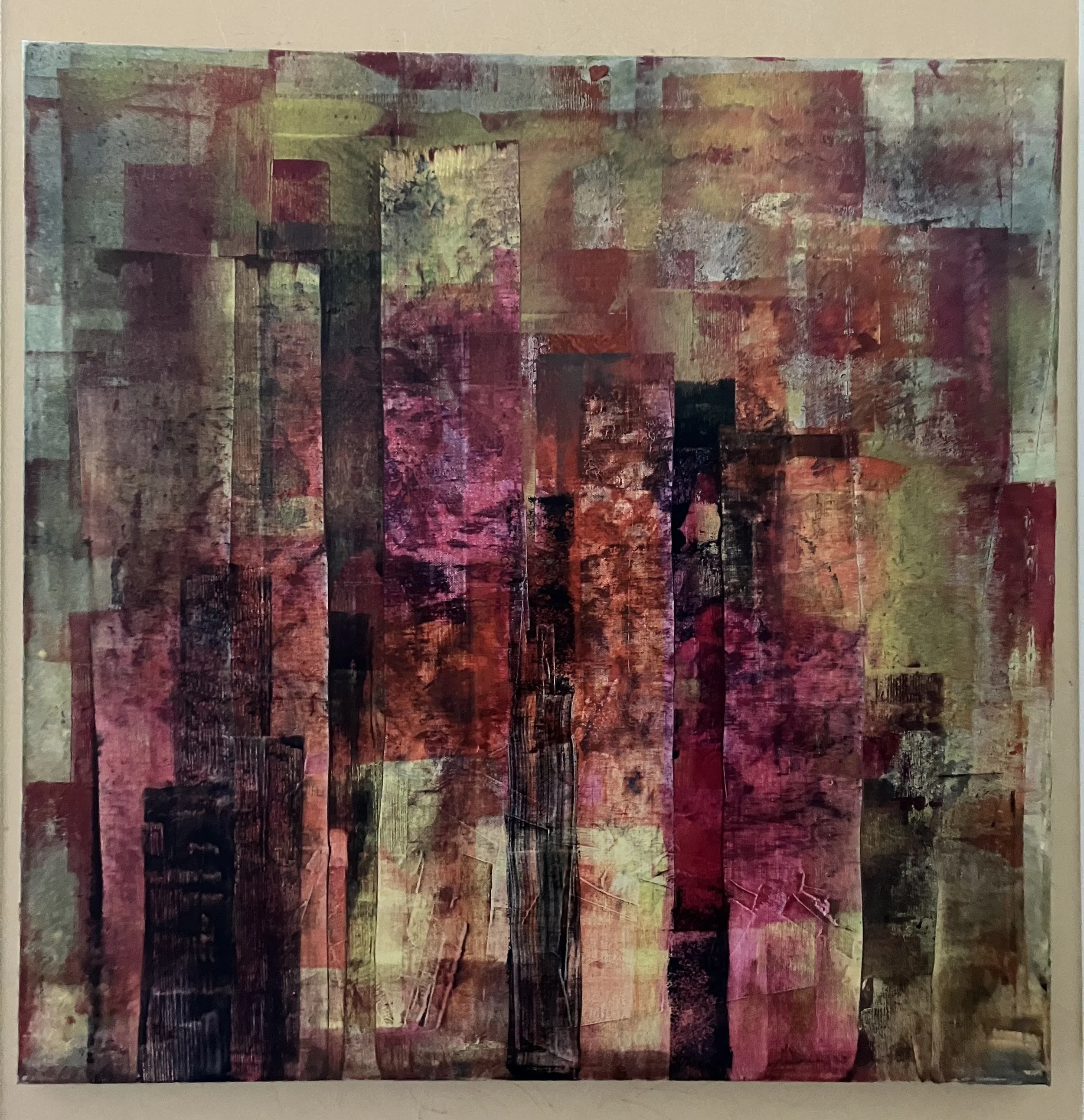 NYC III   30 x 30 in.    Mixed media on canvas -   2025