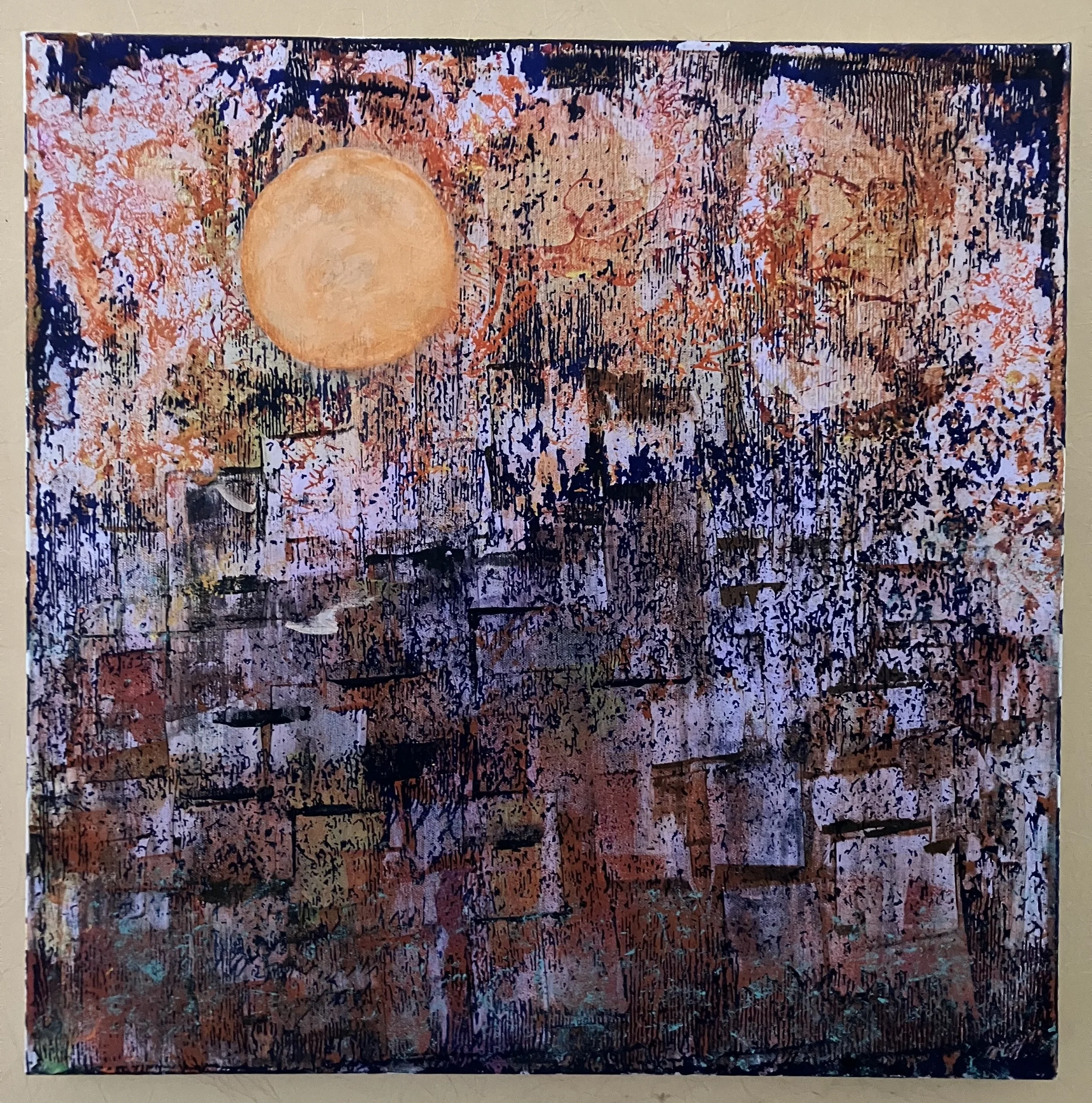 Big Hard Sun   24 x 24 in.    Acrylic on canvas -   2025