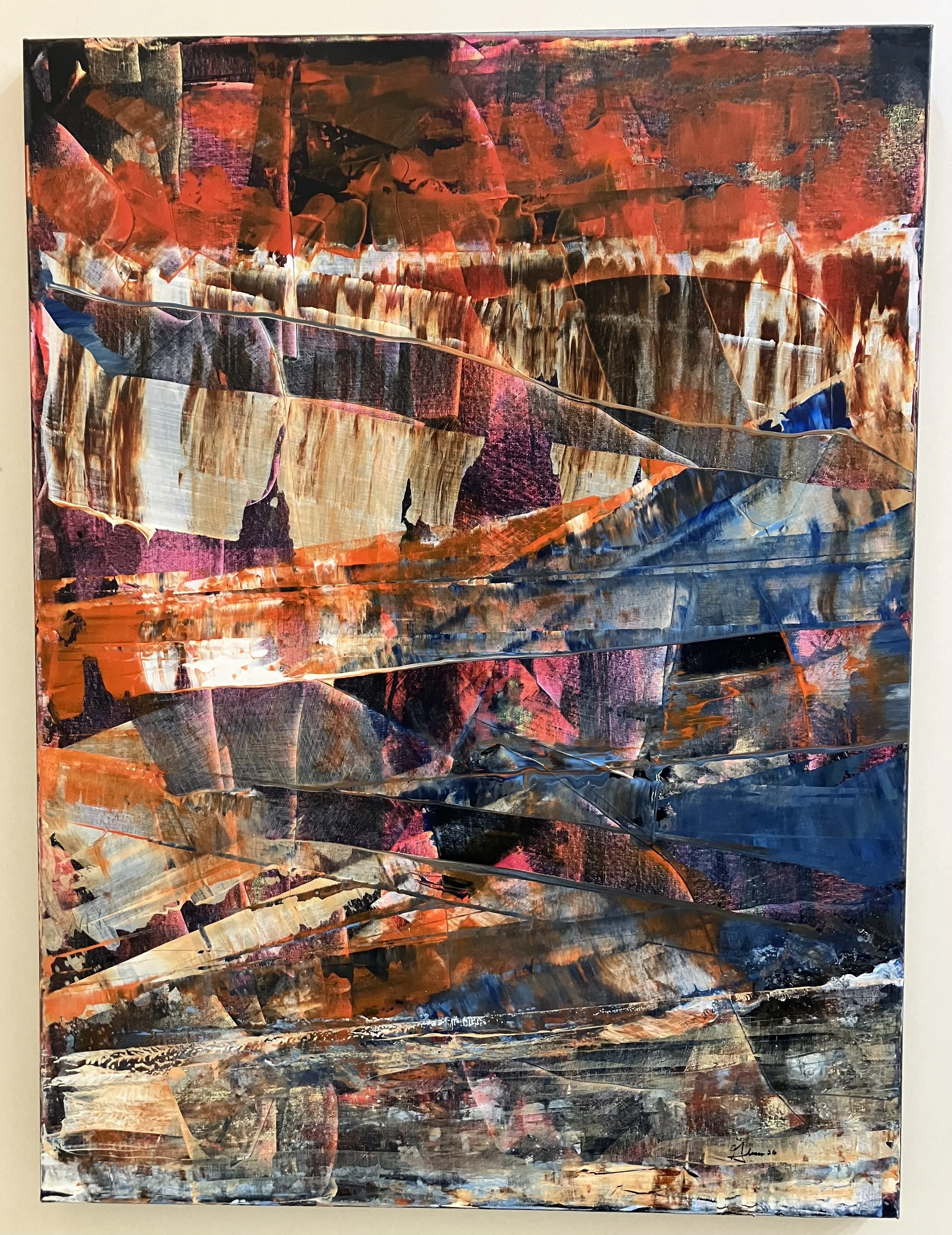 Rapids 40 x 30 x 1.5 in. Mixed media on canvas - 2026 - In private collection