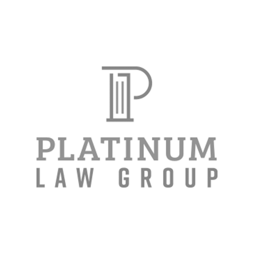Logo for Platinum Law Group featuring a stylized letter P and the company name.