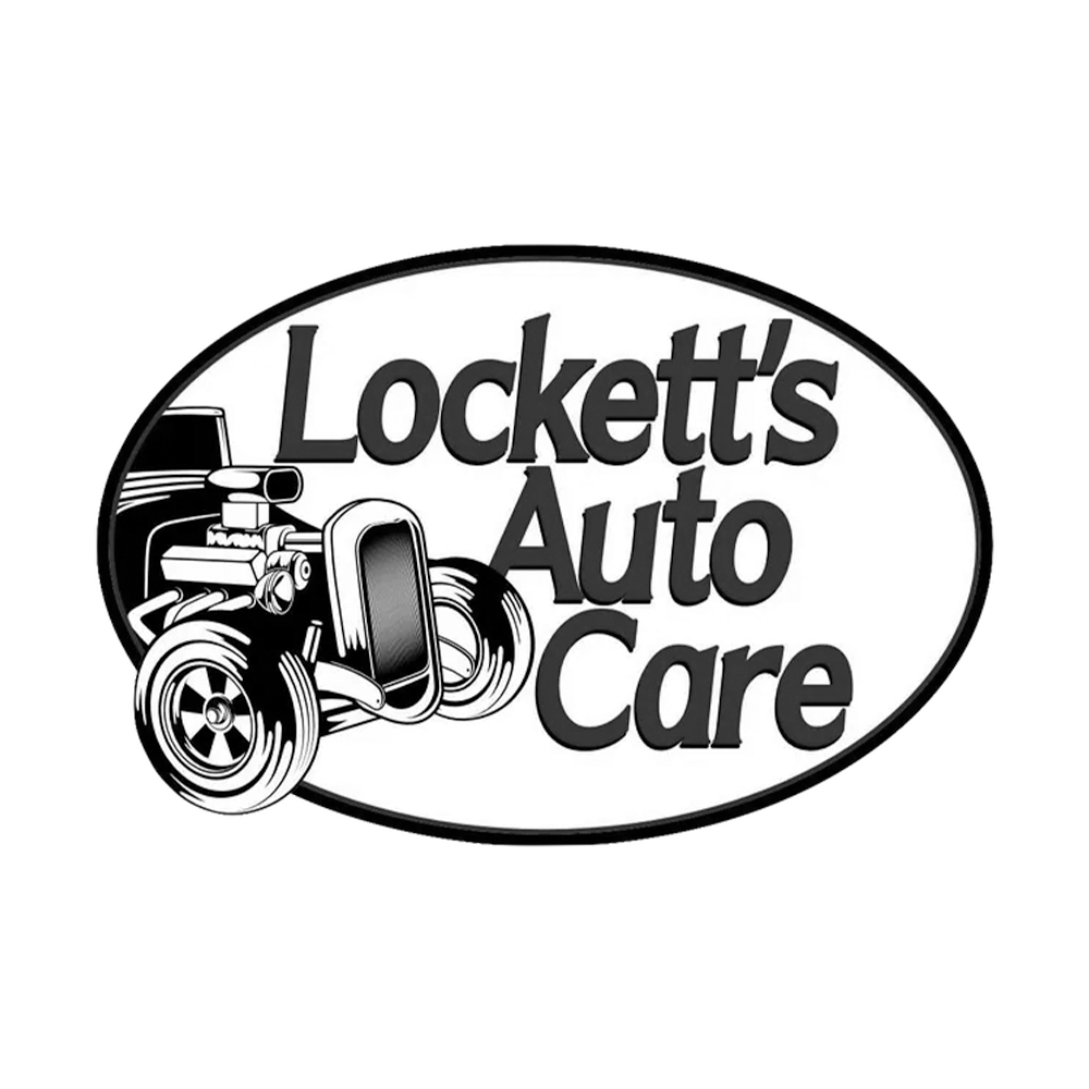 Logo for Lockett's Auto Care featuring a vintage car illustration and bold text.