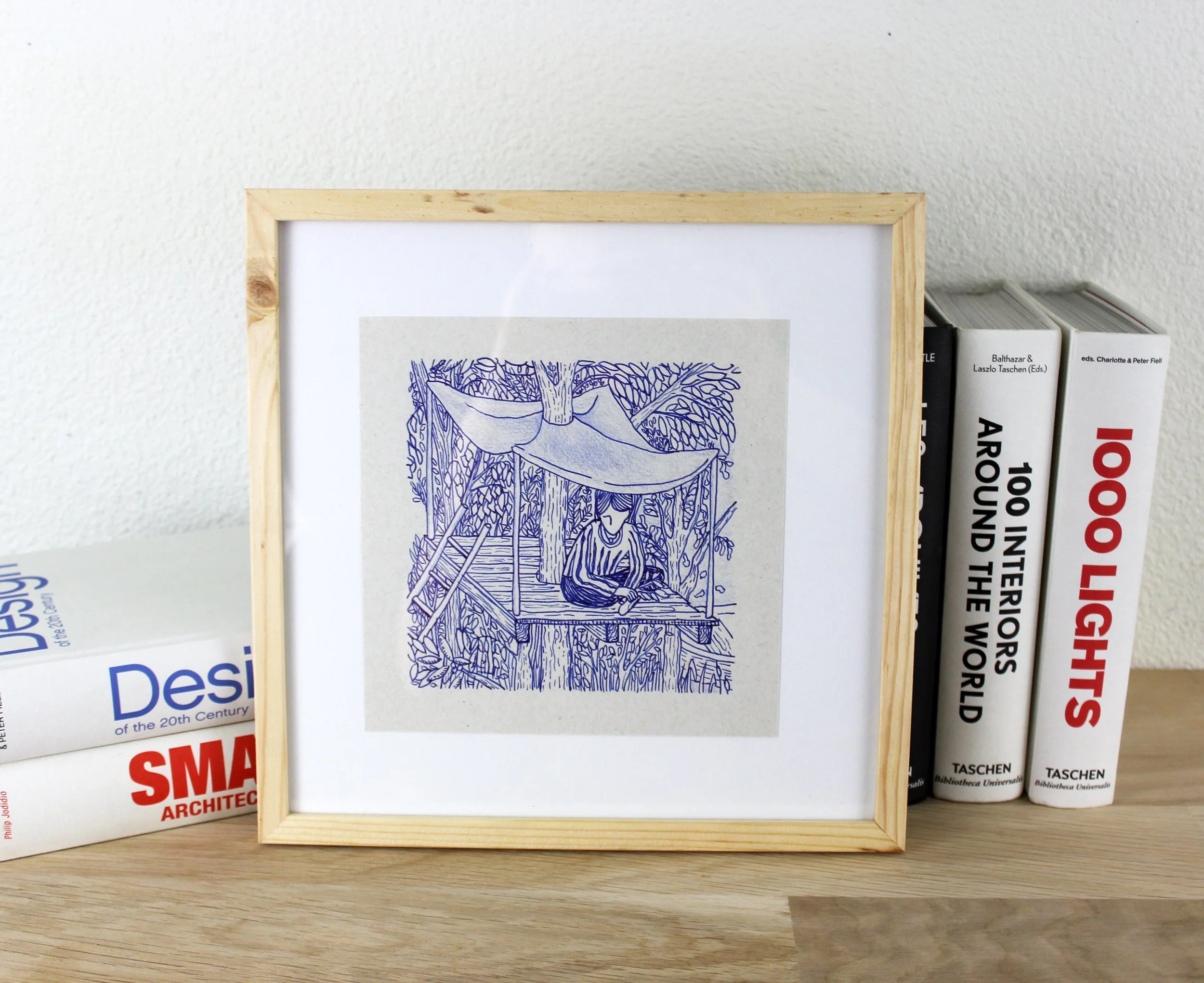 Dessins originaux à l'encre bleu