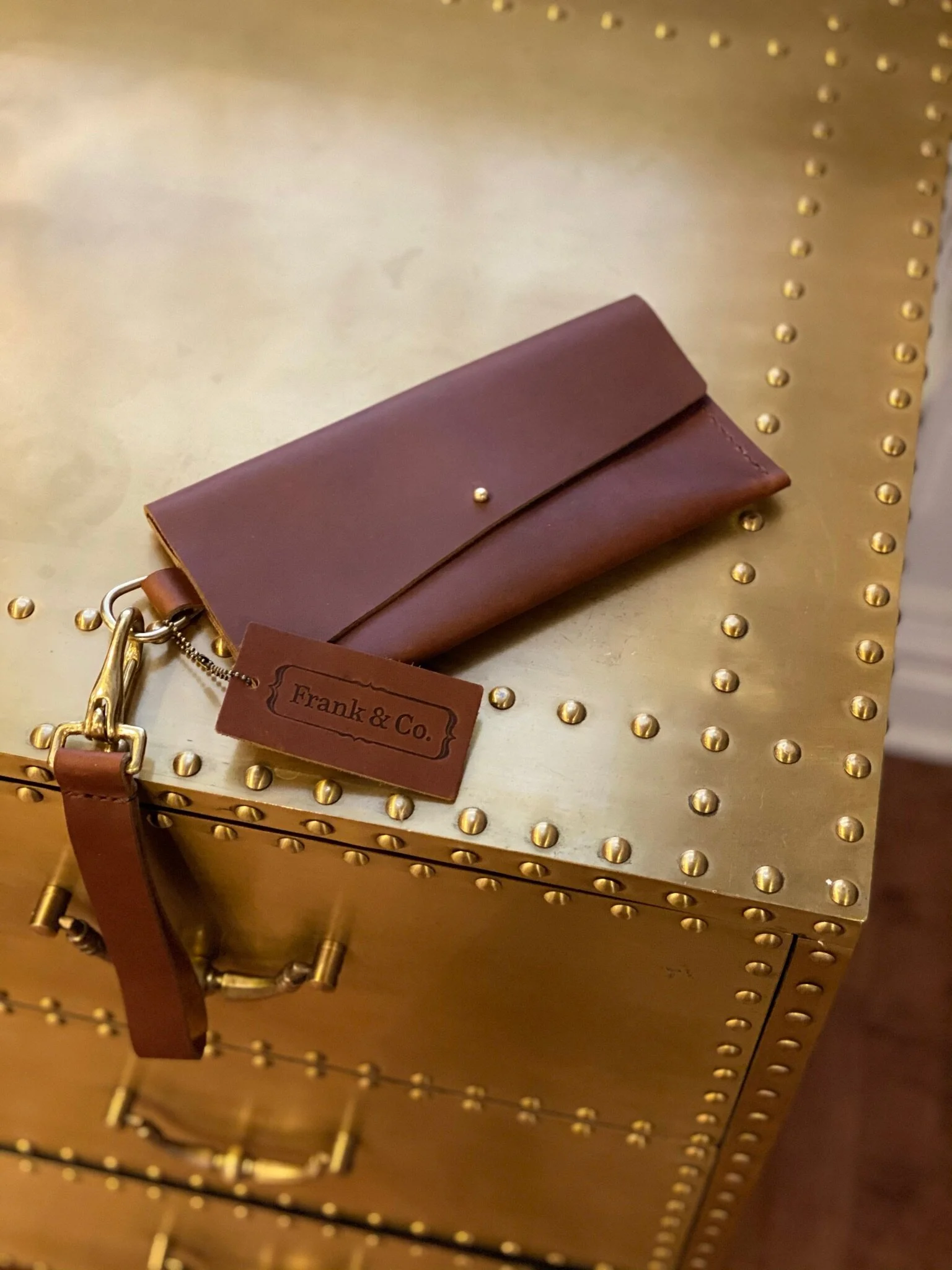 The Livingston Tan Wristlet