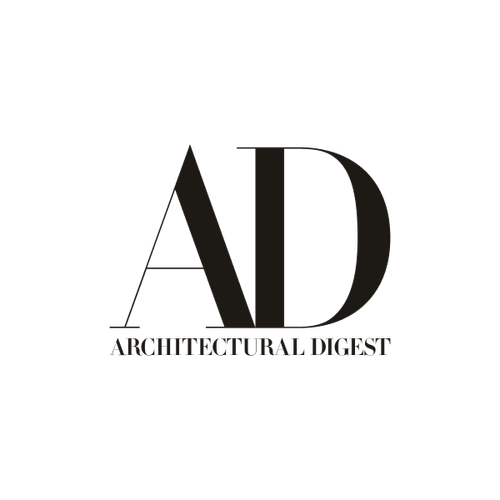 Logo for Architectural Digest featuring large black 'AD' letters with the text 'ARCHITECTURAL DIGEST' below.