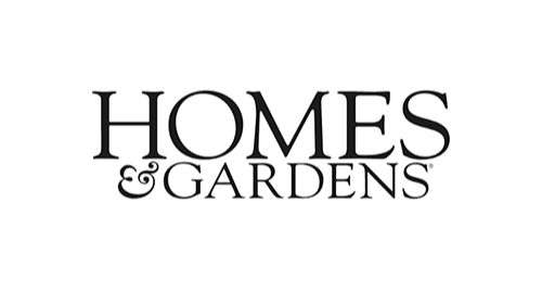 Homes & Gardens logo in black text on a white background