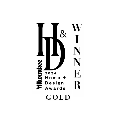 2024 Home + Design Awards Gold winner badge with H38D and WINNER typography