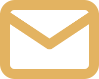 Icon of an envelope or mail in gold and black