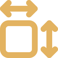A yellow square with directional arrows pointing left and right on top, and arrows pointing up and down on the right side.