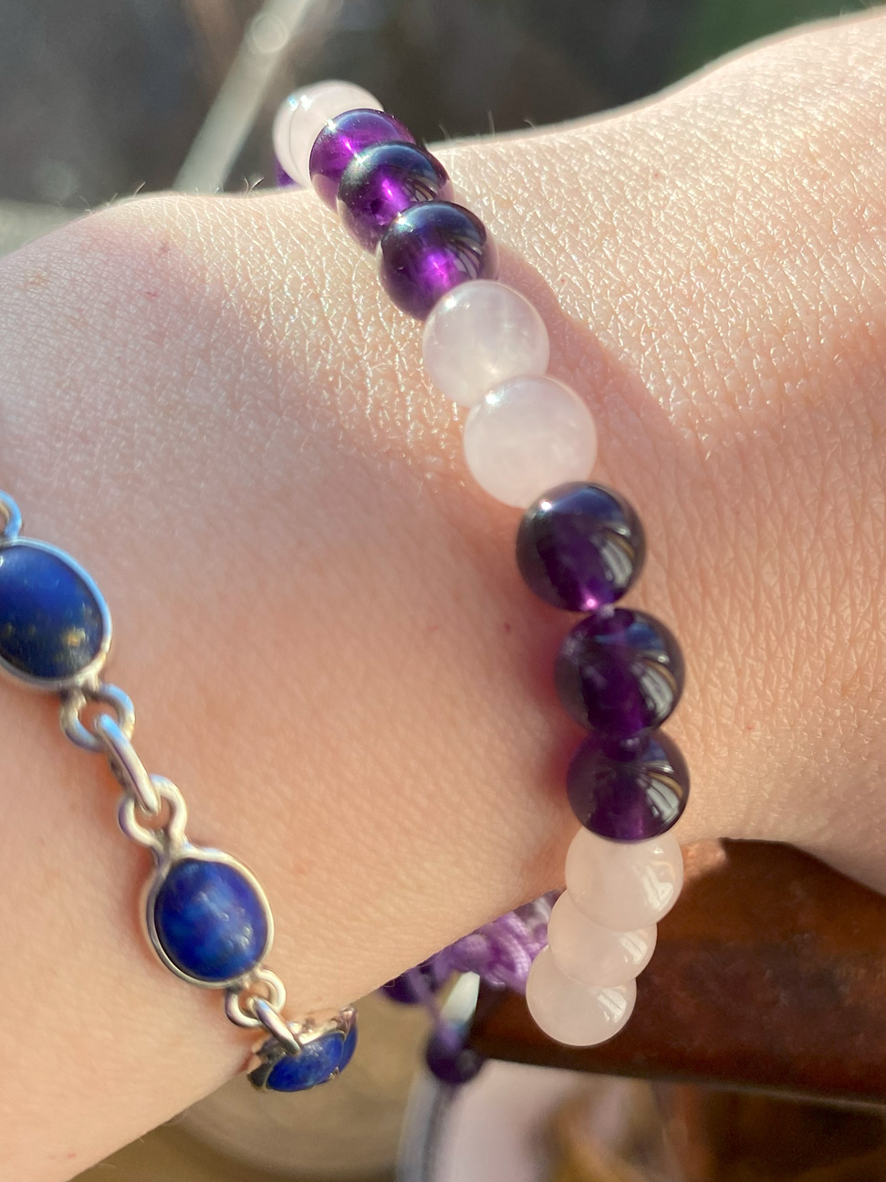 Rose q & ame on wrist.jpg