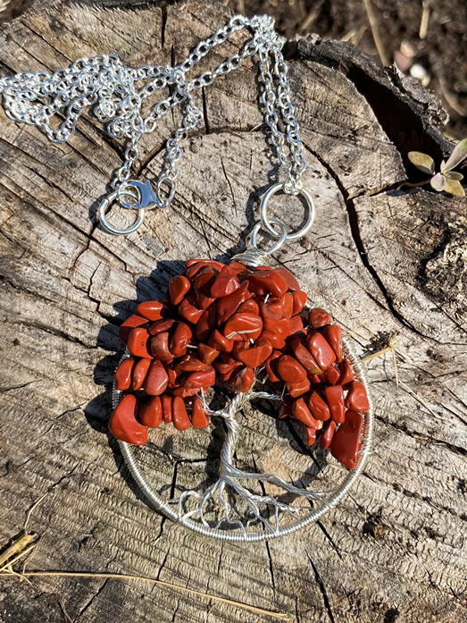 Red Jasper Tree of Life Necklace