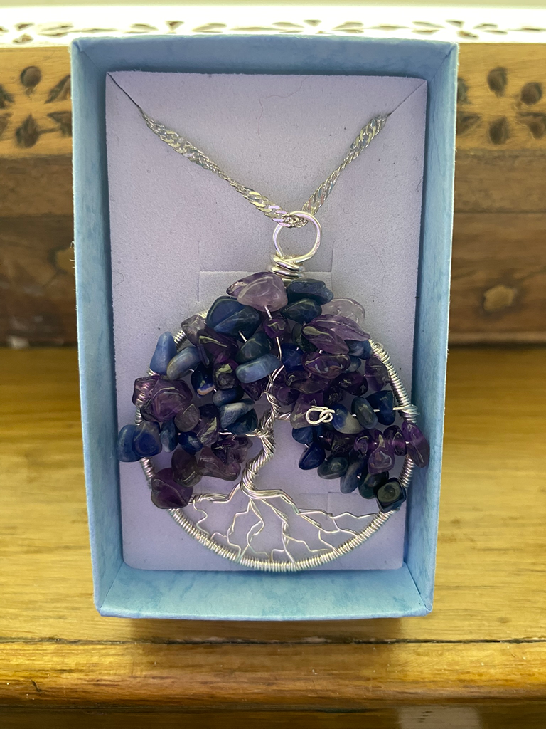 Amethyst & Sodalite Tree of Life Necklace