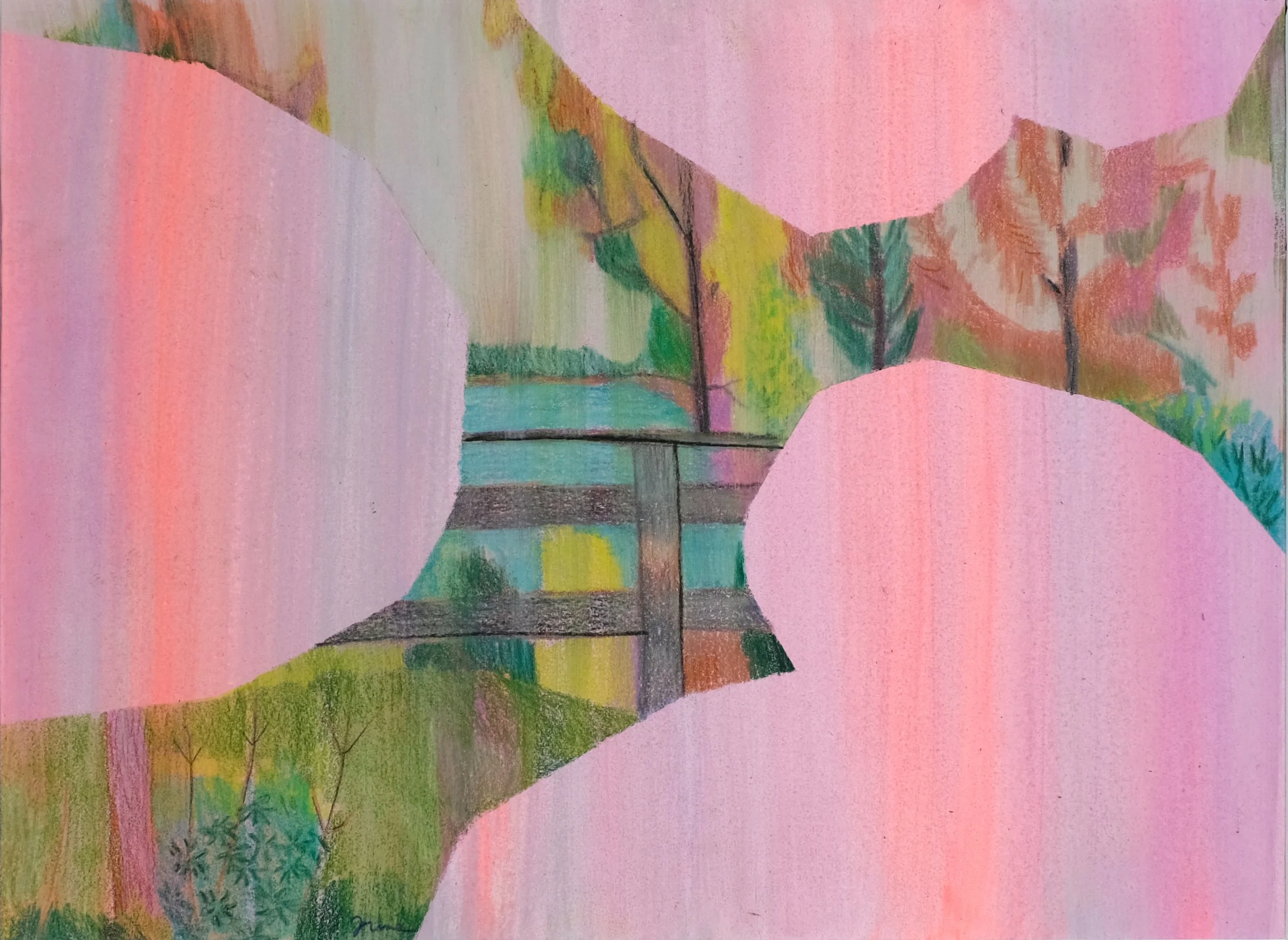 Summer view_acrylique_crayon aquarelle_23x31_2024_sans cadre.JPG