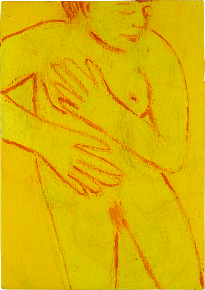 je bois la lumière (main à la poitrine)_acrylique et crayon pastel sur bois_20x14cm_2026_web.png