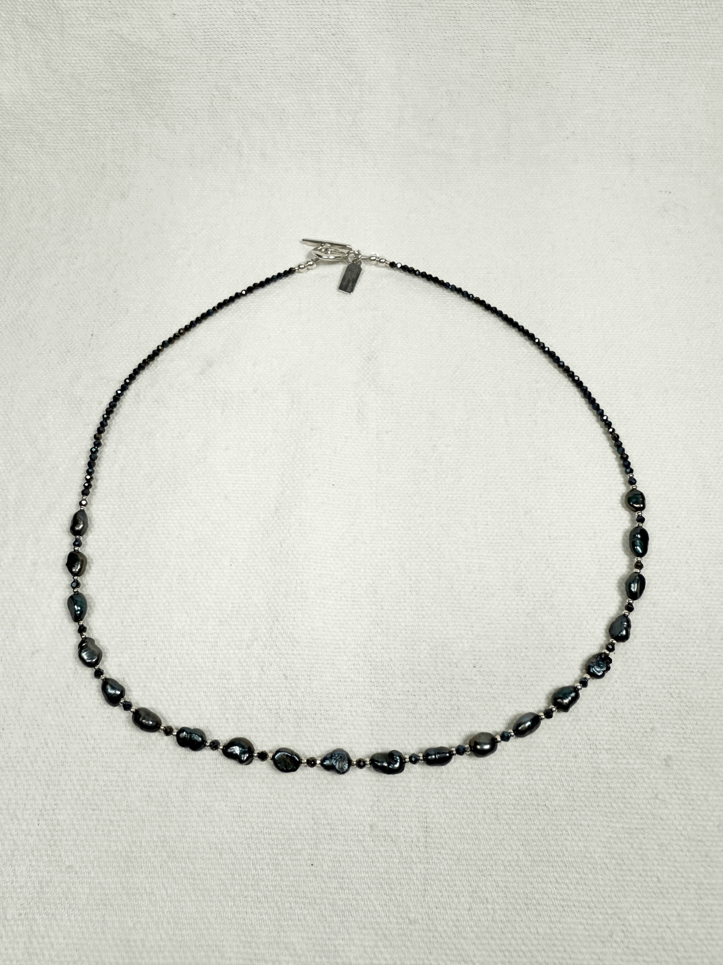 Dancing Birch Studios Necklace - black spinel, black pearl long