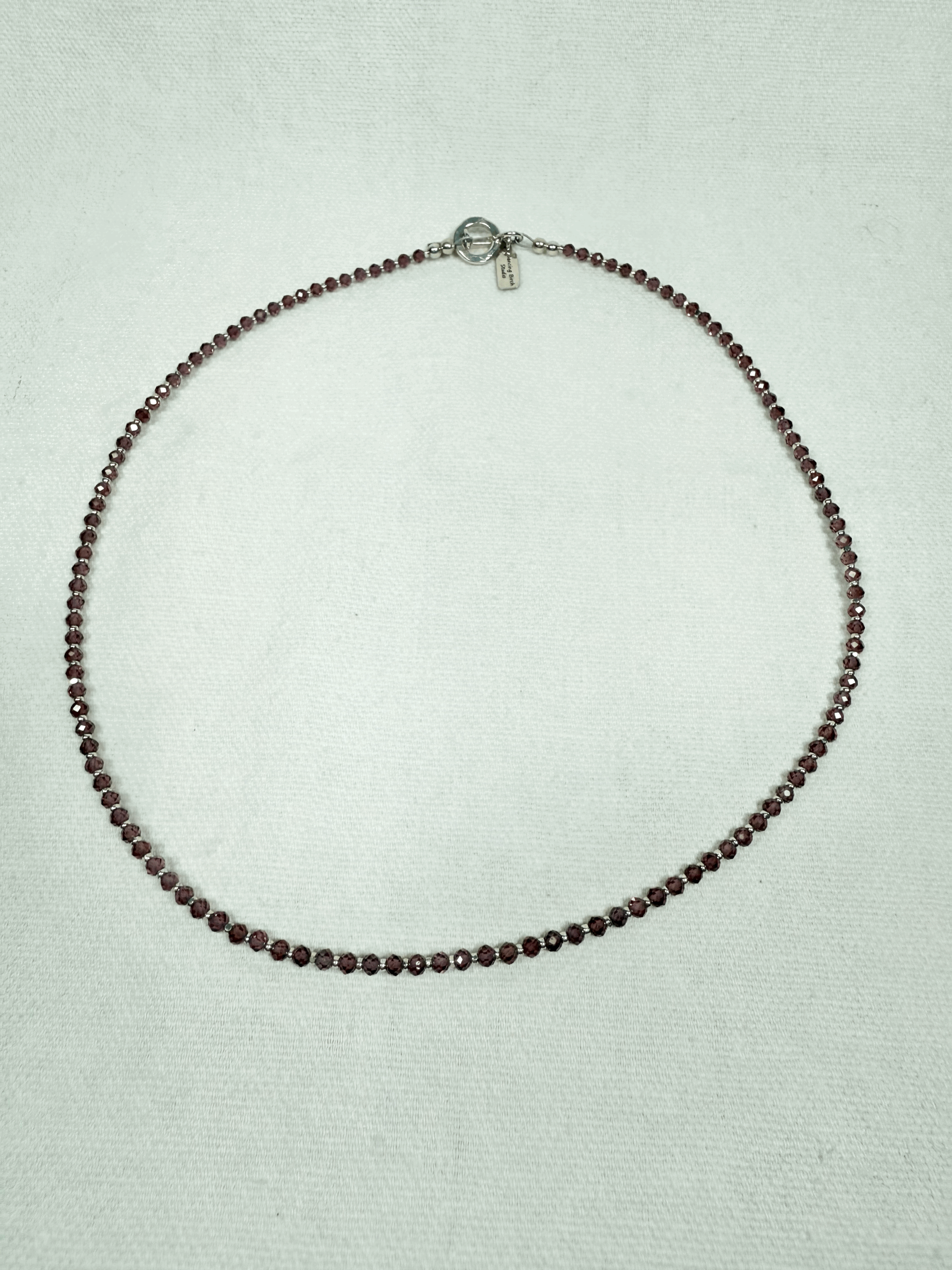 Dancing Birch Studios Necklace - rhodolite garnet short