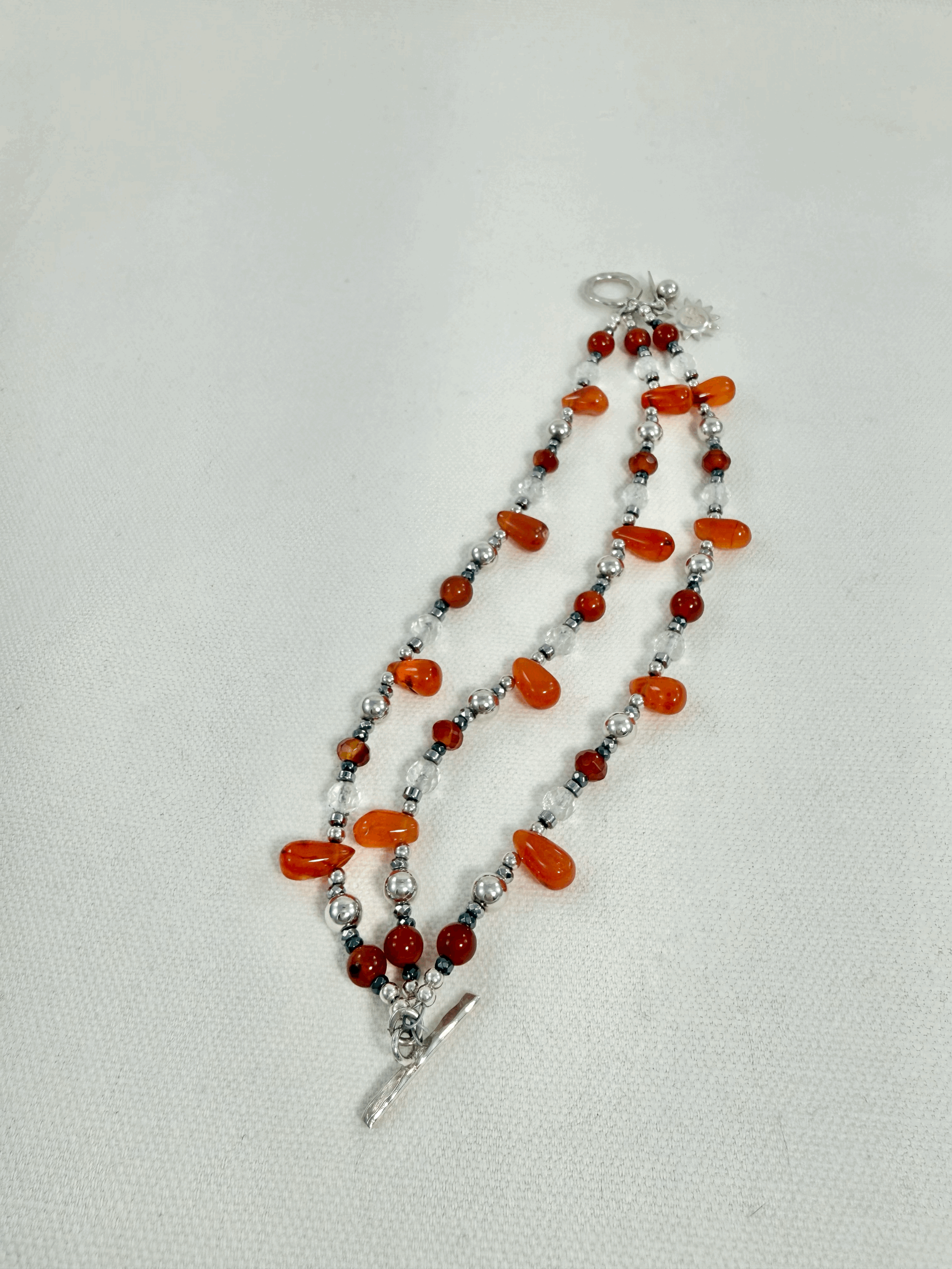 Dancing Birch Studios Bracelet - Triple strand orange