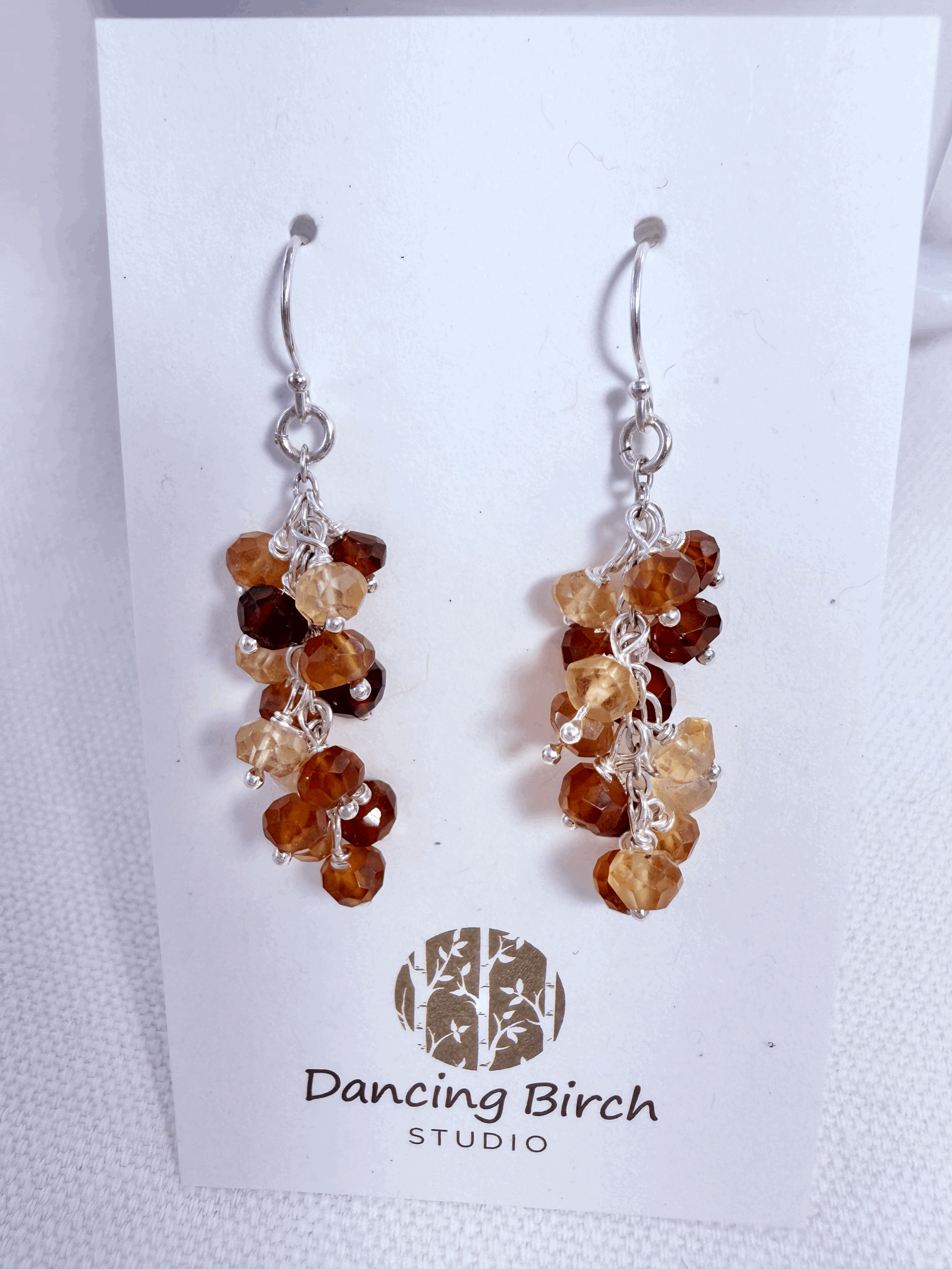 Dancing Birch Studios Earrings - hessonite garnet